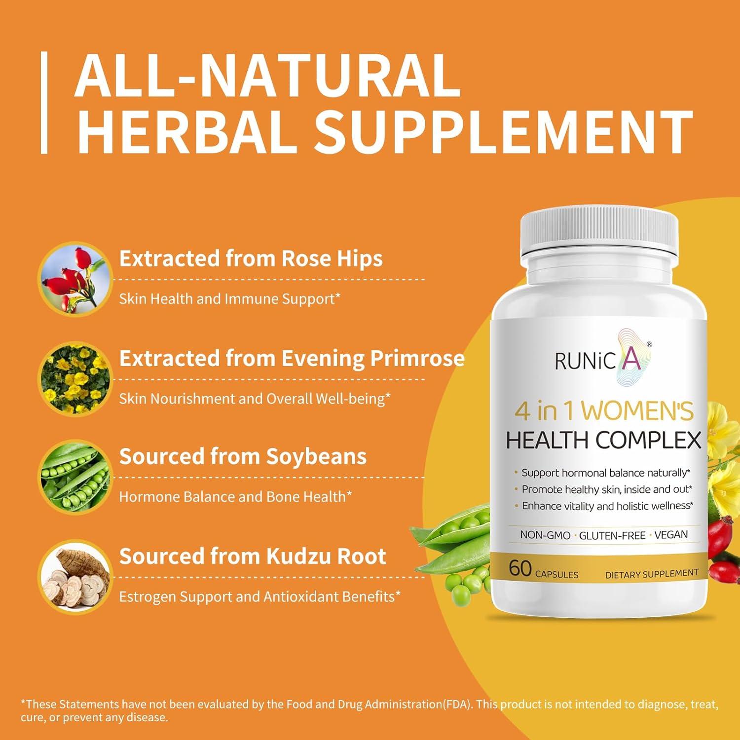 Suplemento Hormonal 4 en 1 RUNICA 60 Cápsulas Veganas