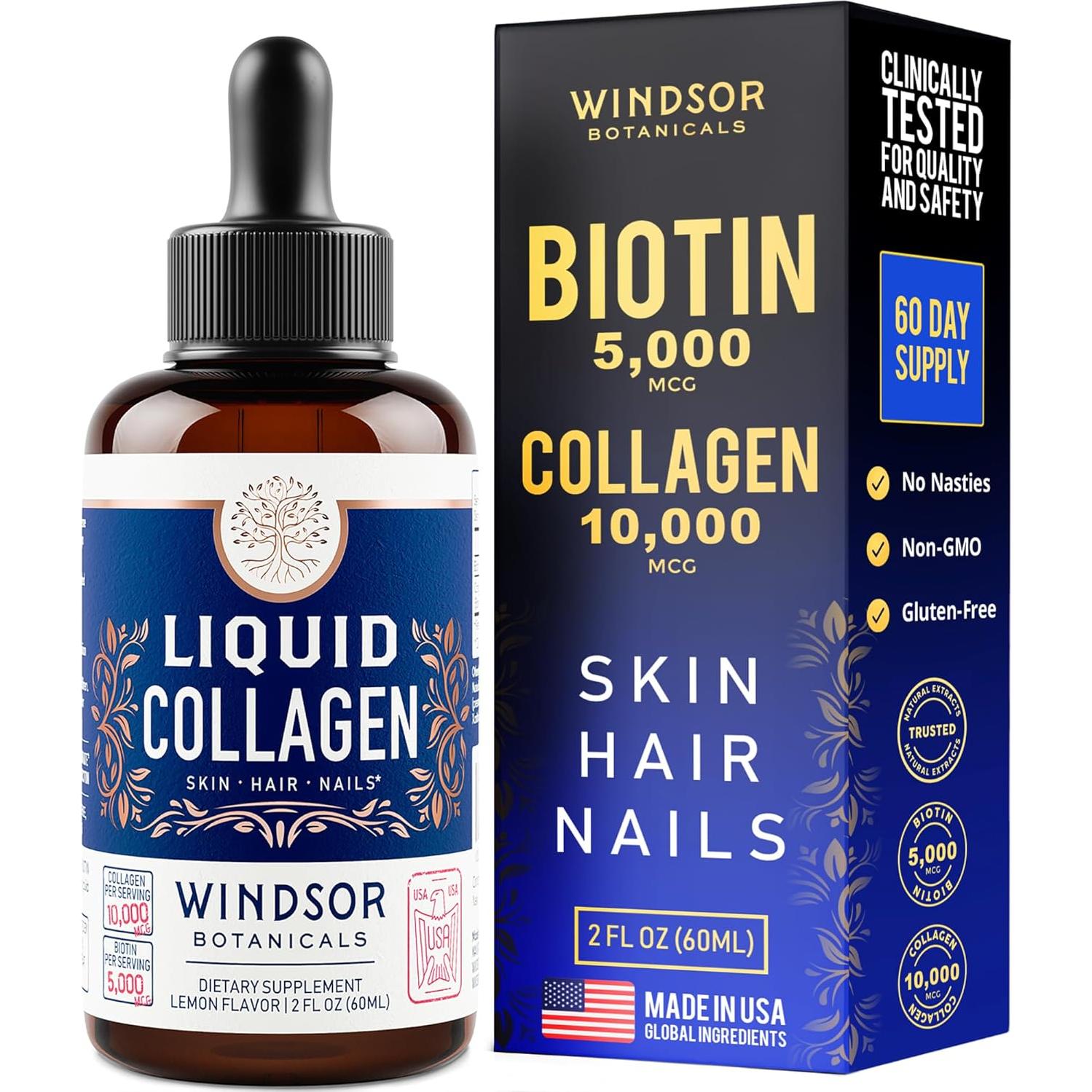 Suplemento Líquido de Colágeno Windsor Botanicals 59.15 ml