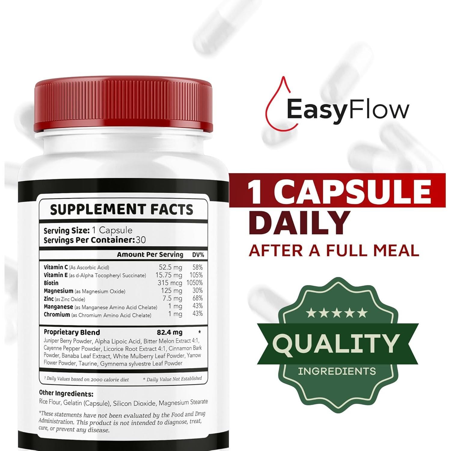 Suplemento de Glucógeno Easy Flow - 30 Cápsulas Veganas