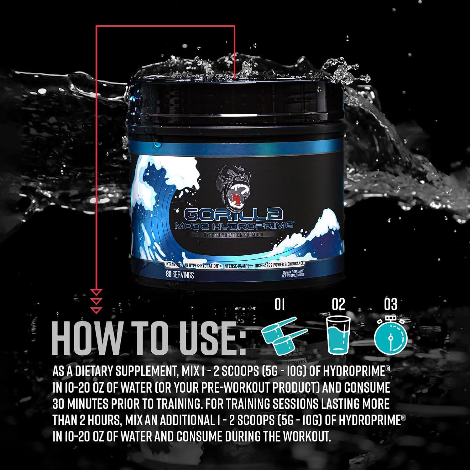 Glicerol Pre-Entrenamiento Gorilla Mind Hydroprime 400g - Hiper-Hidratación