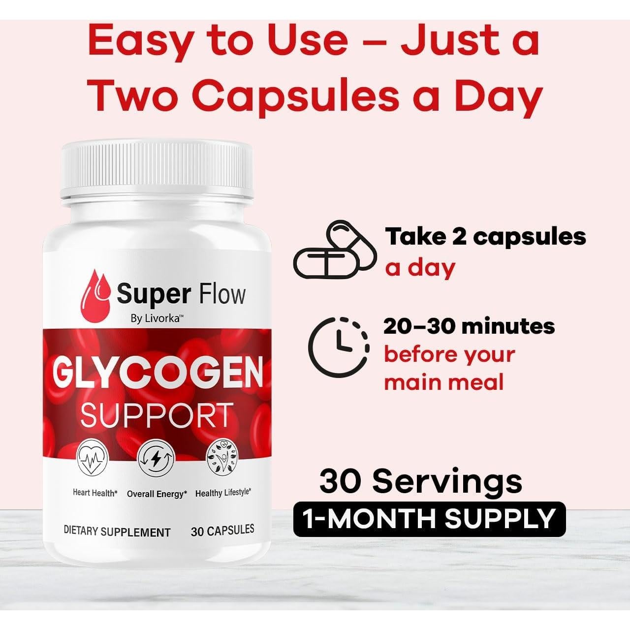 SuperFlow Glucógeno - 150 Cápsulas Veganas para Bienestar