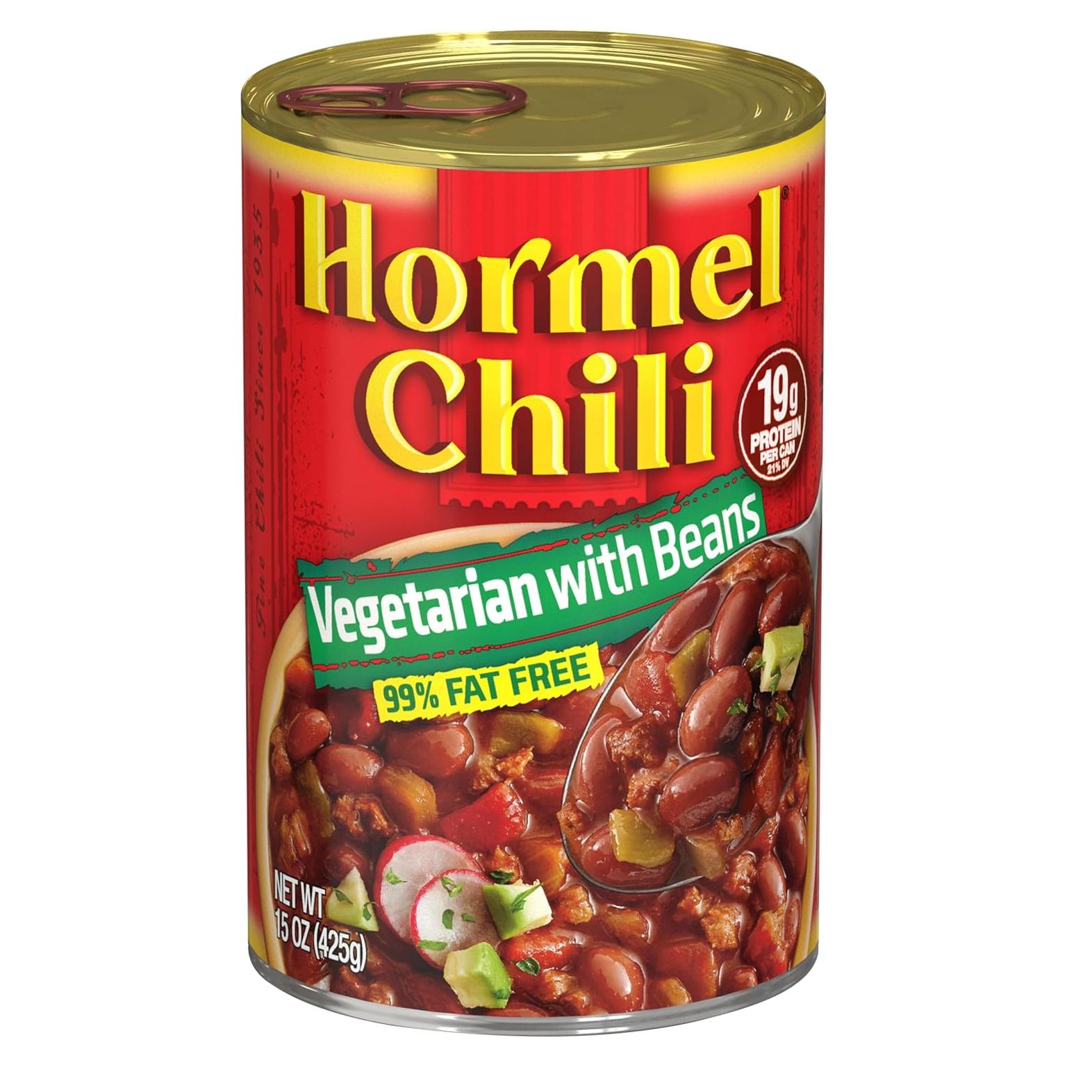 HORMEL Chili Vegetariano con Frijoles 12 Latas 425 g