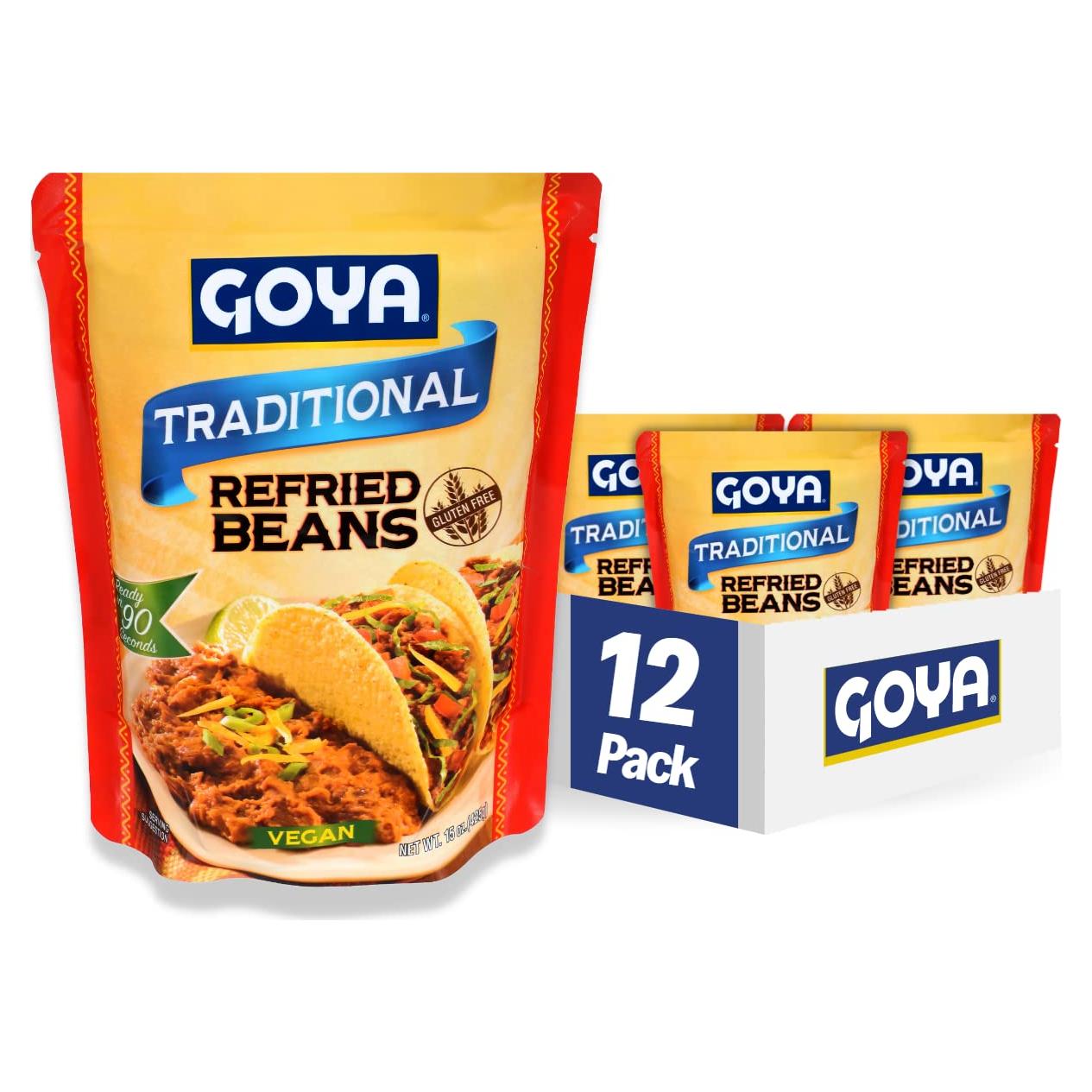 Frijoles Pintos Refritos Tradicionales Goya 425g - Paquete de 12