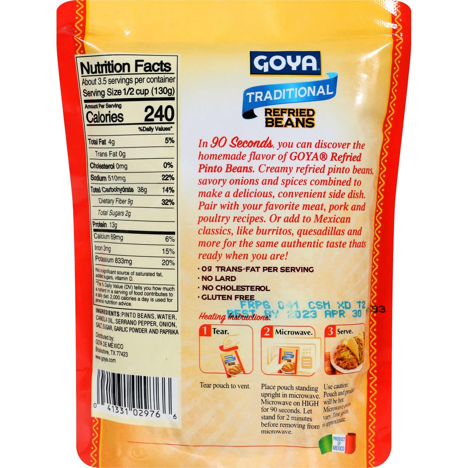 Frijoles Pintos Refritos Tradicionales Goya 425g - Paquete de 12