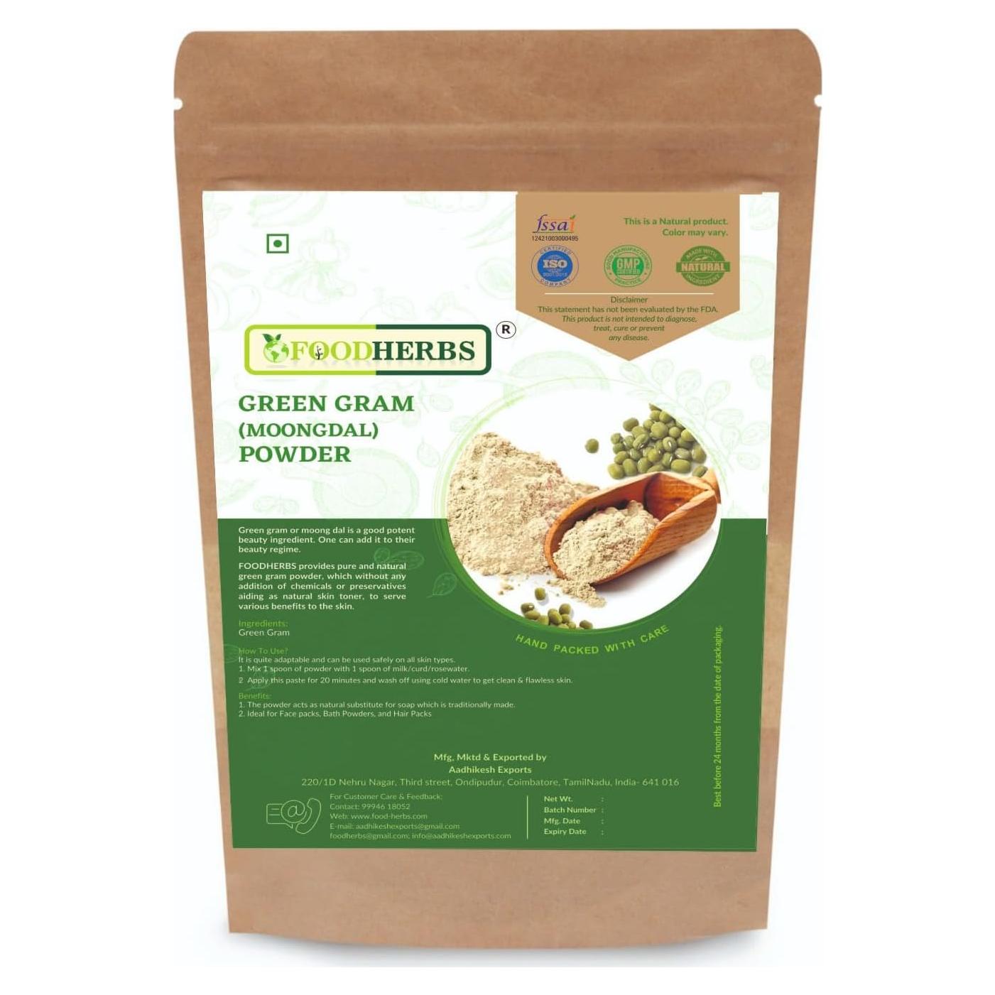 Polvo de Gramo Verde Foodherbs 200g - Cuidado Piel y Cabello