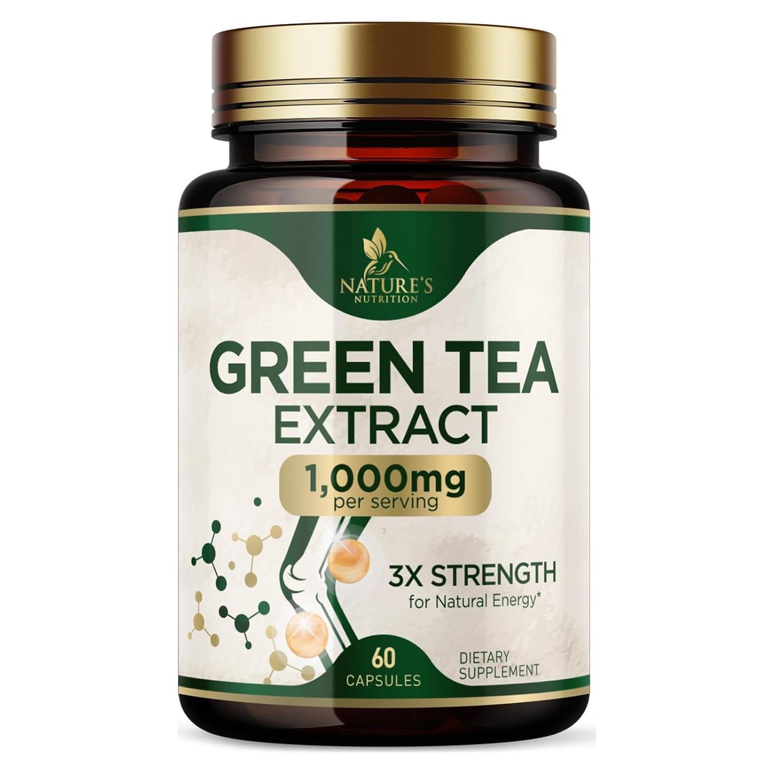 Cápsulas de Té Verde 1000 mg - Nutrición de la Naturaleza - 60 Unidades