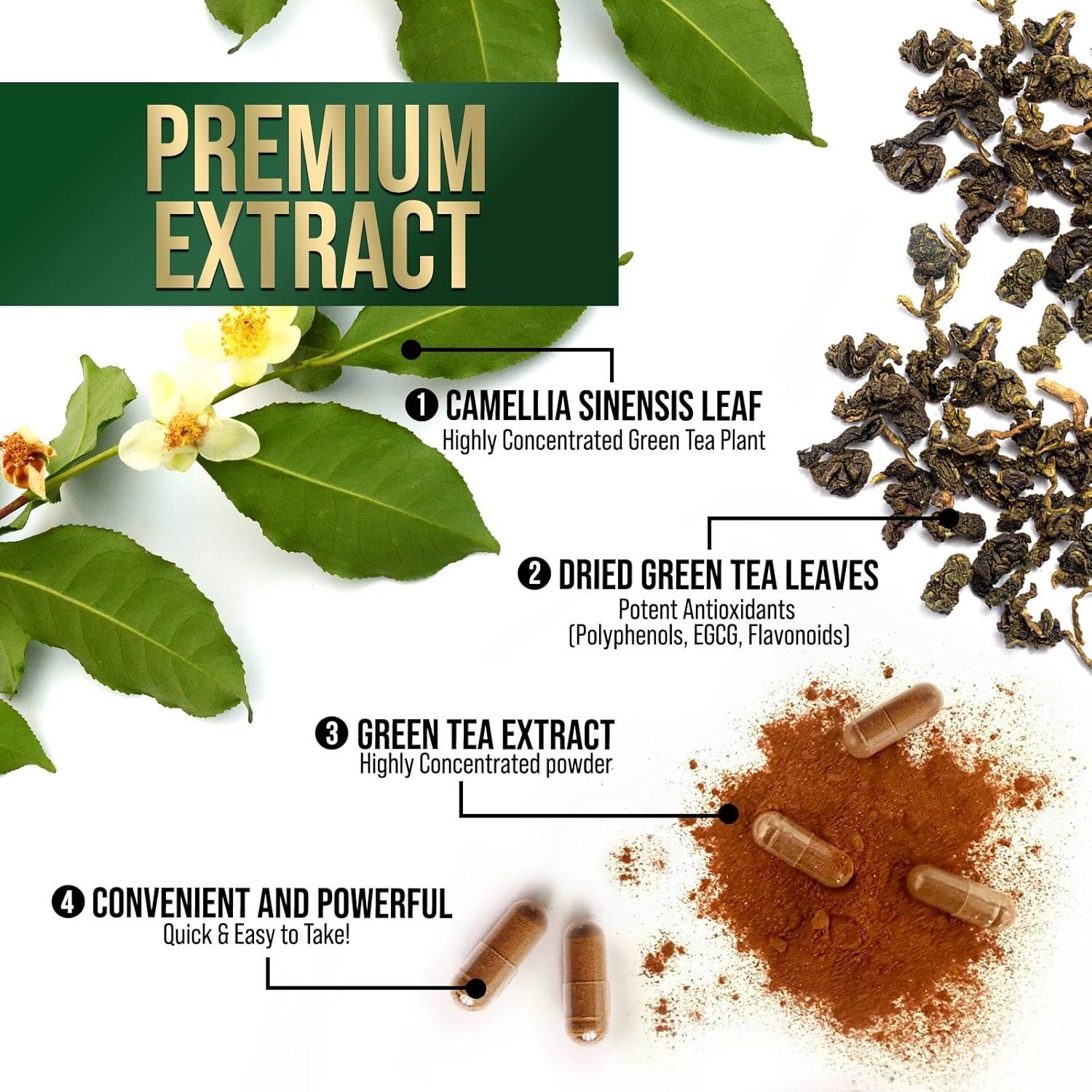 Cápsulas de Té Verde 1000 mg - Nutrición de la Naturaleza - 60 Unidades