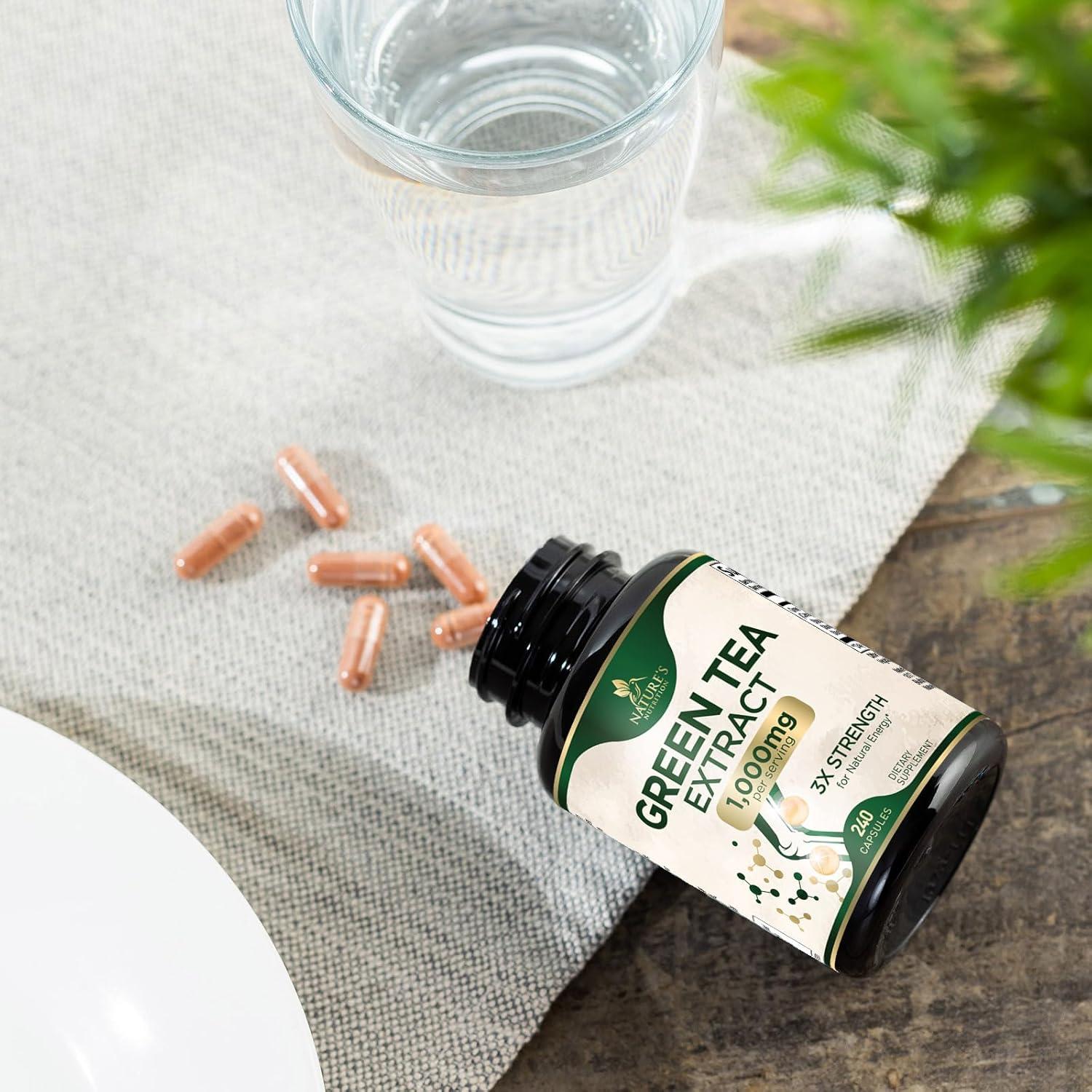 Cápsulas de Té Verde 1000 mg - Nutrición de la Naturaleza - 60 Unidades