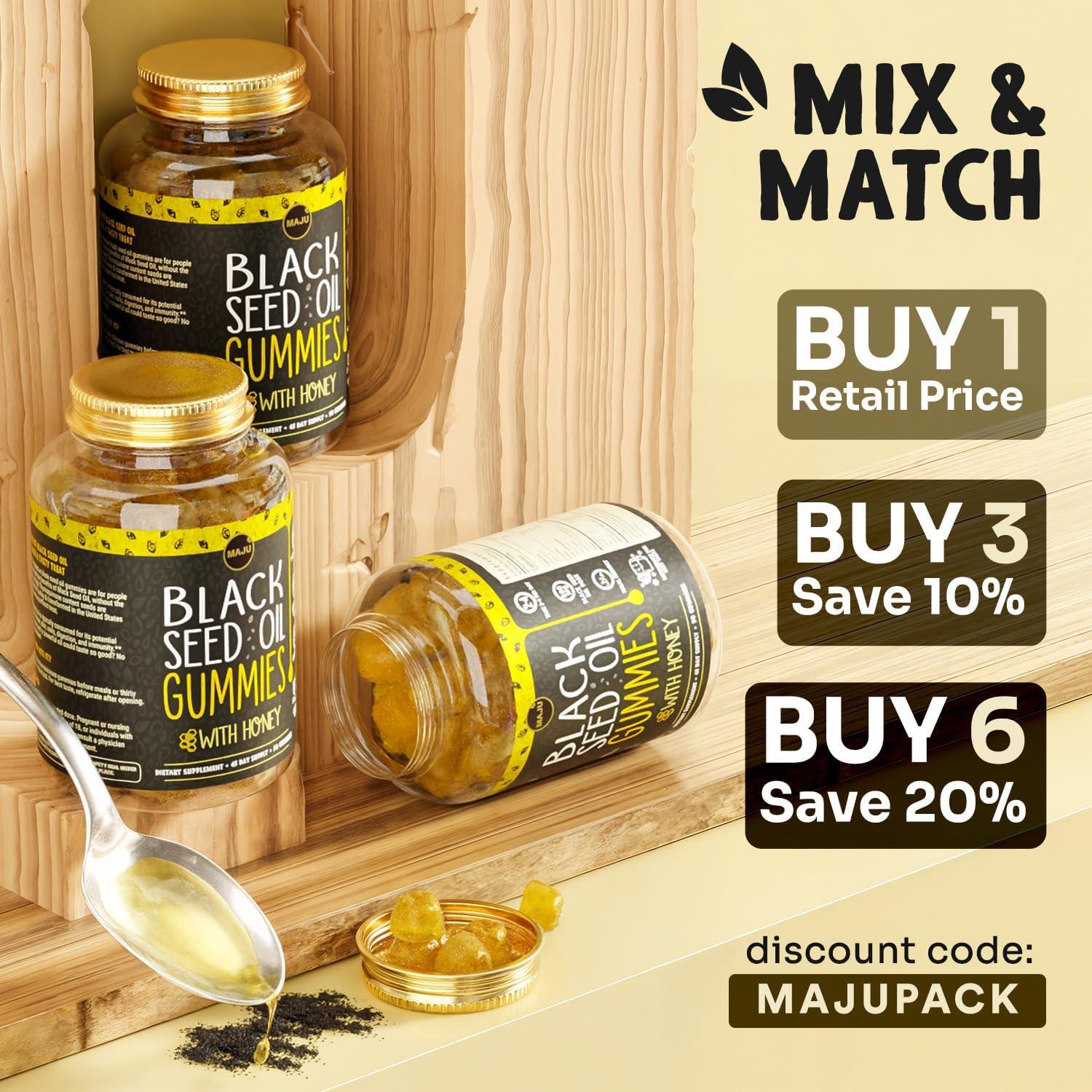 Gomitas de Aceite de Semilla Negra MAJU 90ct 500mg con Miel