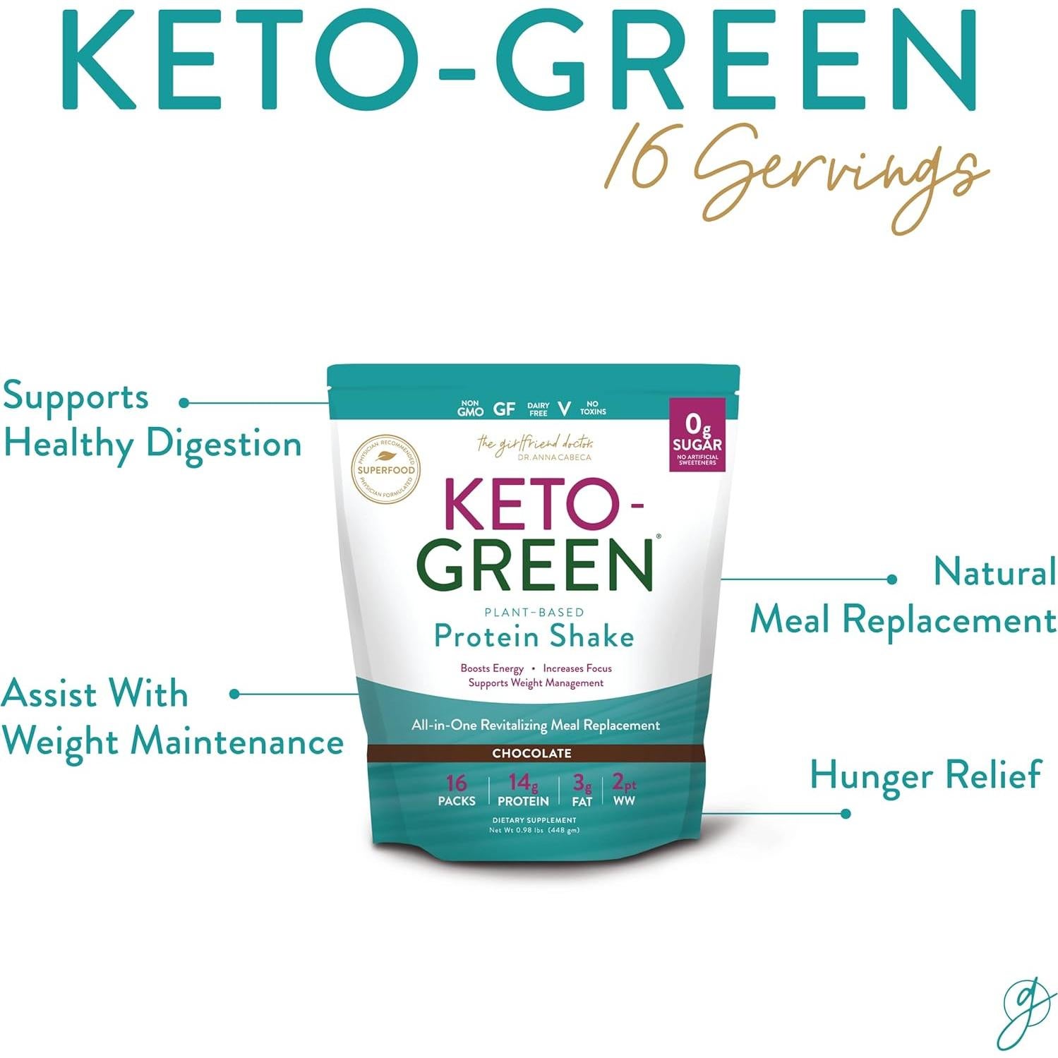 Batido de Proteína Vegana Keto Verde VIDAPURA - 16 Porciones