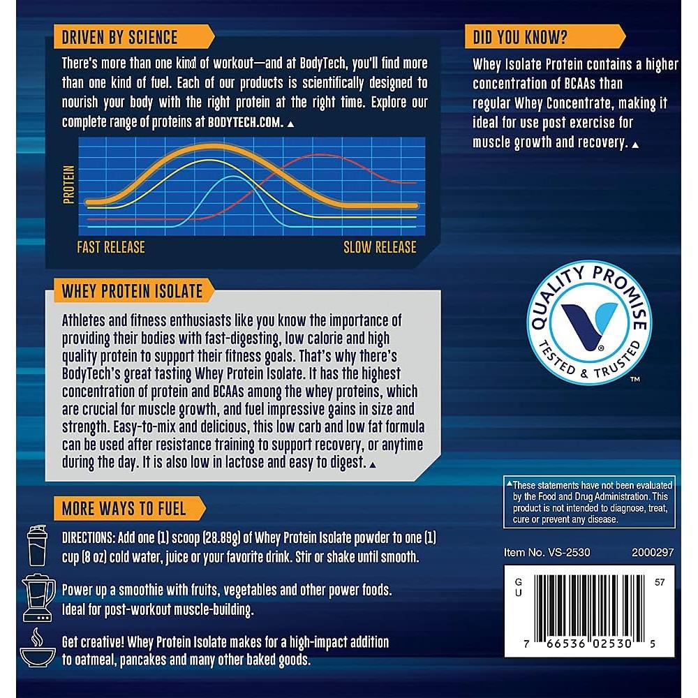 BODYTECH Aislado de Proteína de Suero Vainilla 1.36kg 25g/porción