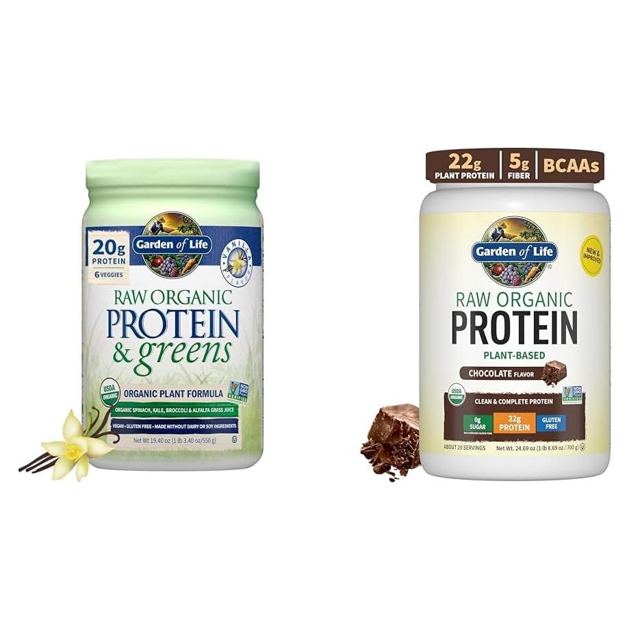 Proteína Orgánica Cruda Jardín de Vida Vainilla 680g - 22g Proteína Vegetal