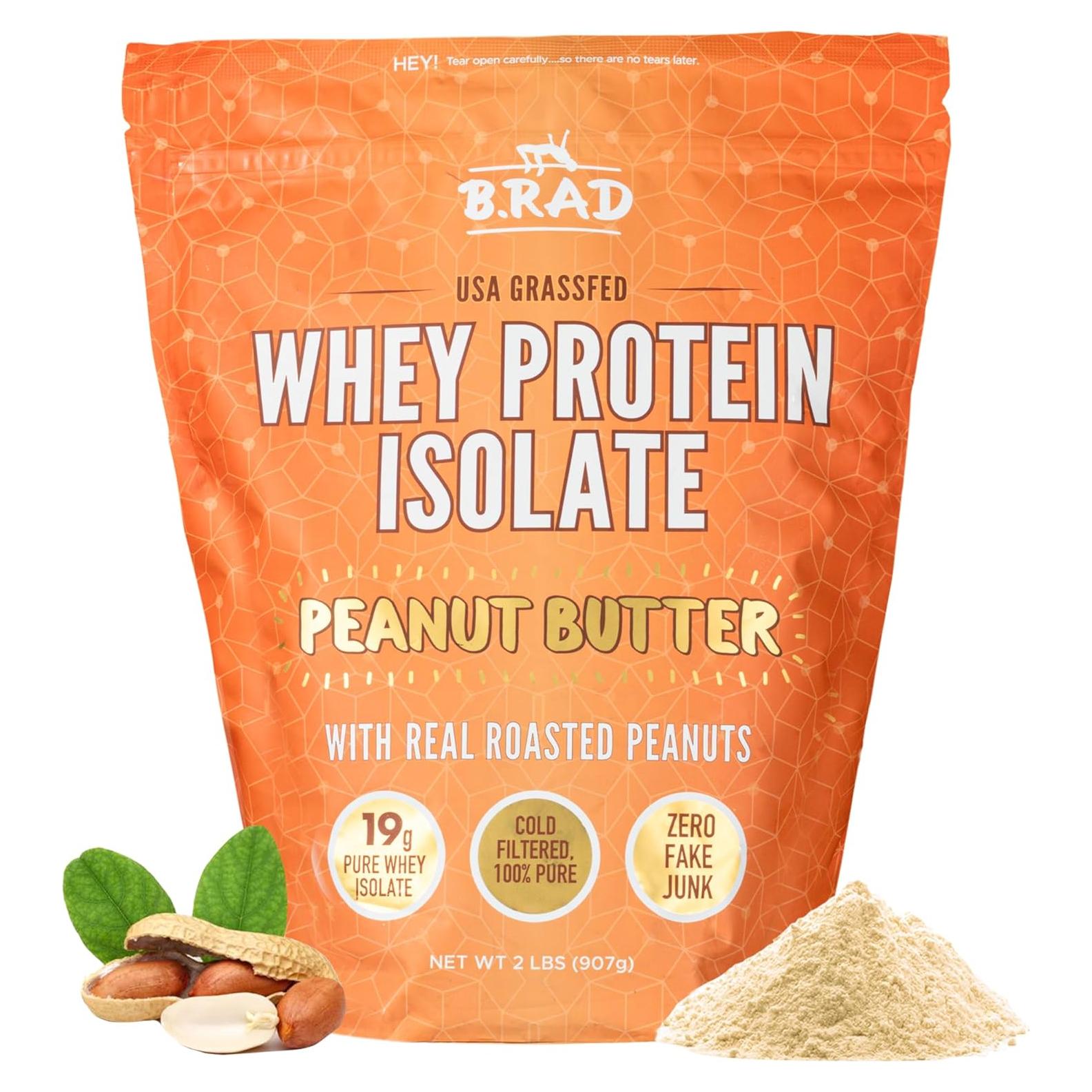 Proteína de Suero de Leche Aislada B.rad 0.91 kg Mantequilla de Maní