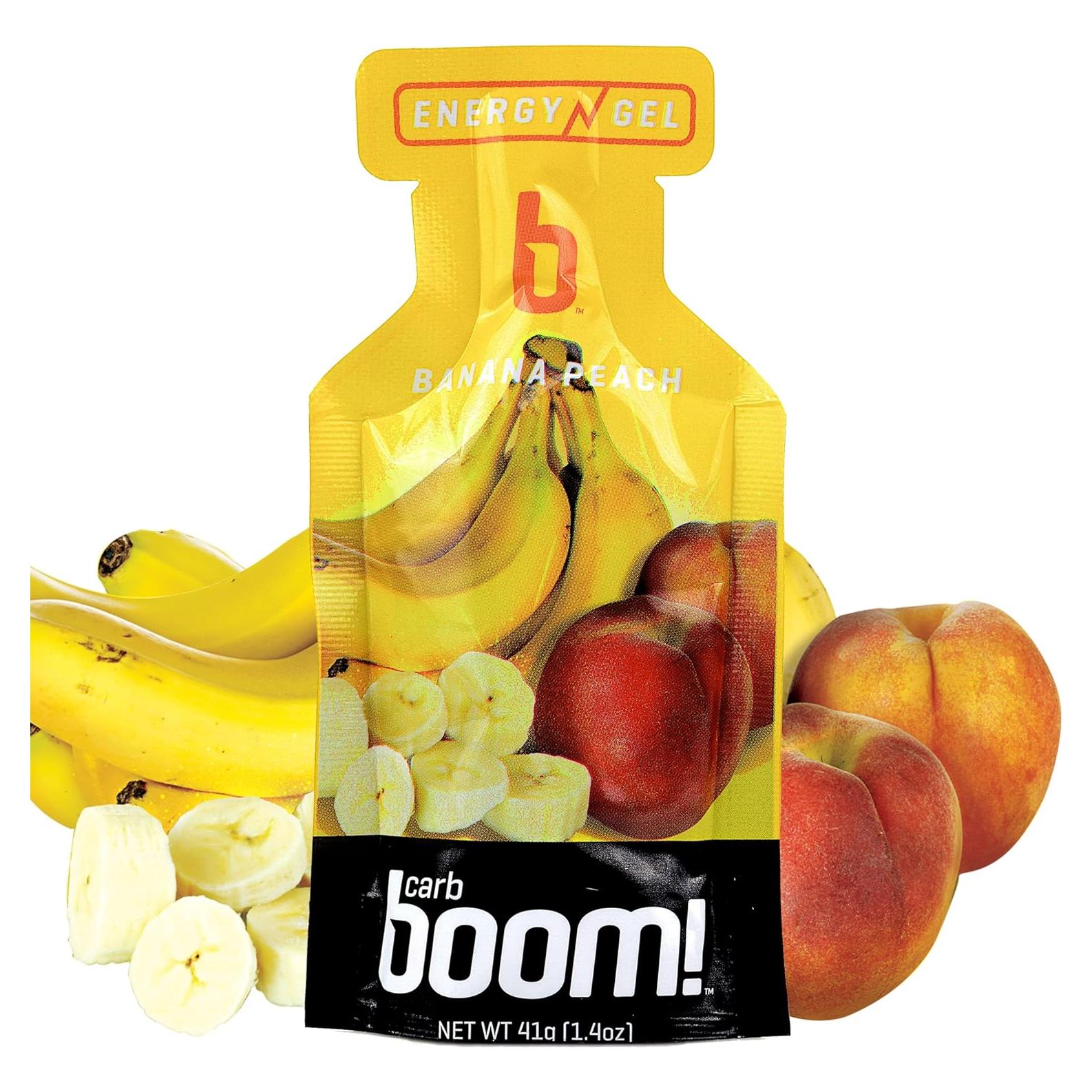 Gel Energético Boom Nutrition Plátano Durazno 28g - Paquete de 24