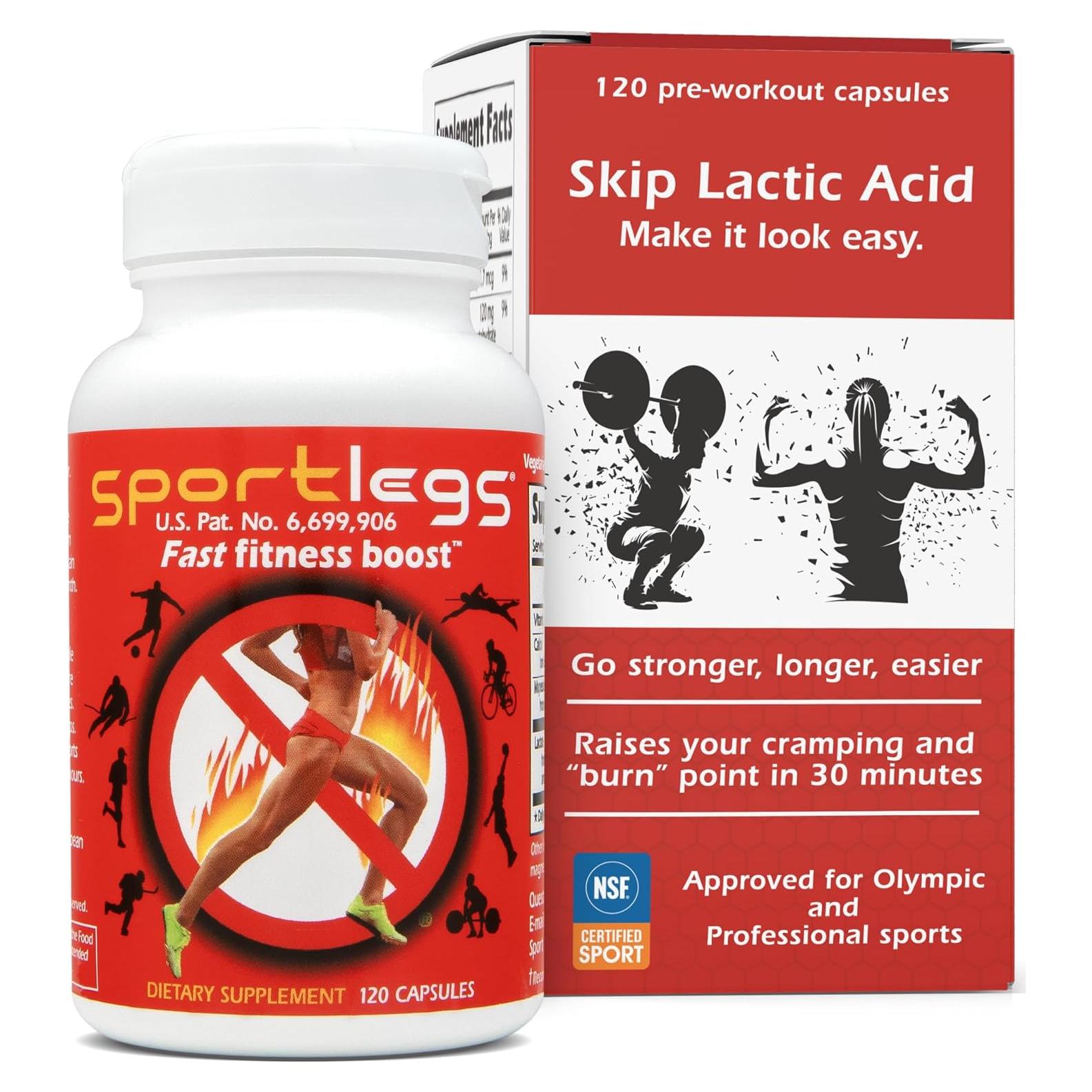 Suplemento Pre Entrenamiento SportLegs 120 Cápsulas - Aumento de Rendimiento