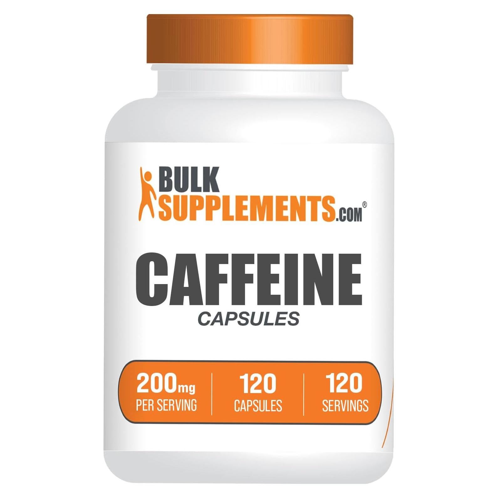 Cápsulas de Cafeína 200mg BulkSupplements - 120 Unidades