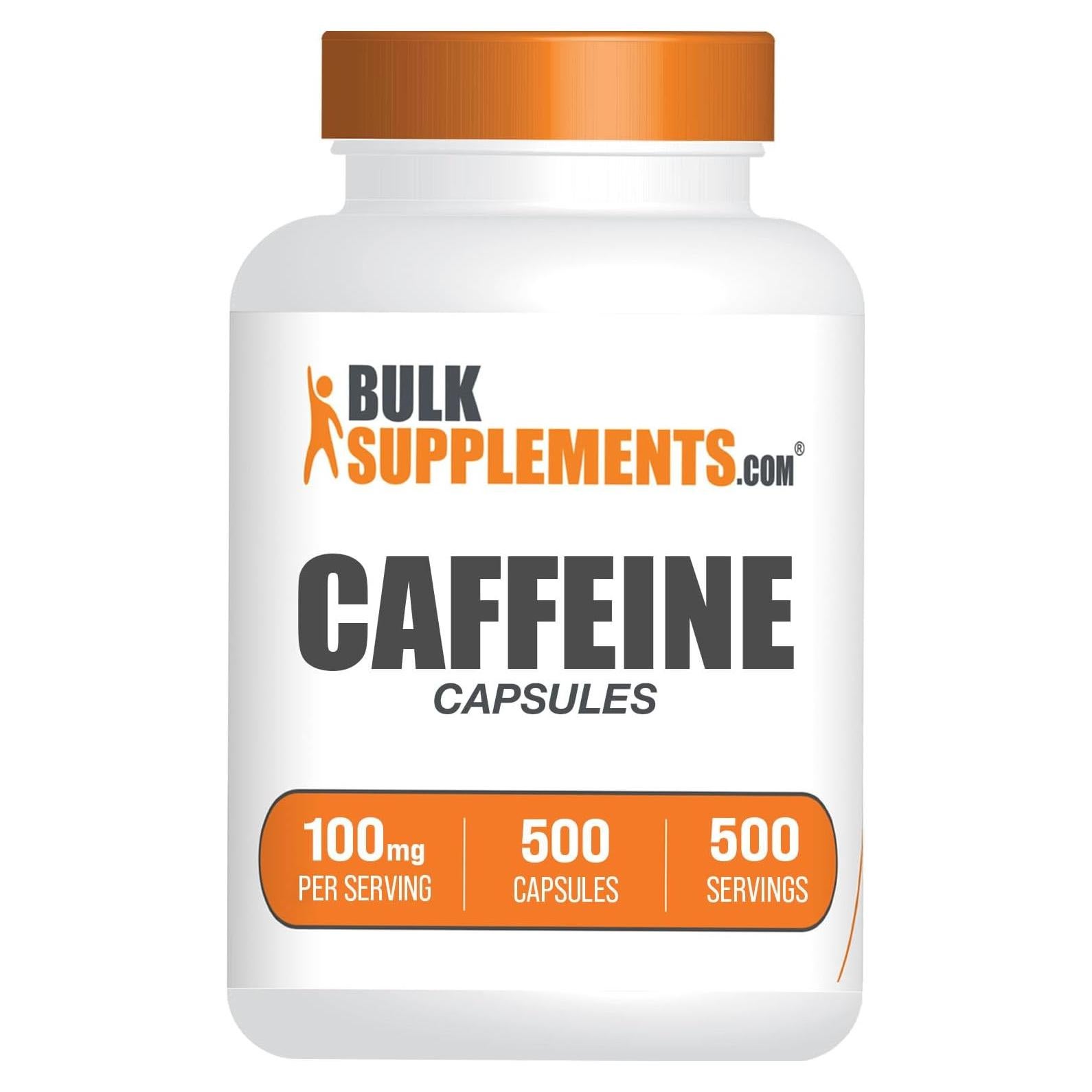 Cápsulas de Cafeína BulkSupplements 100mg - 500 Unidades