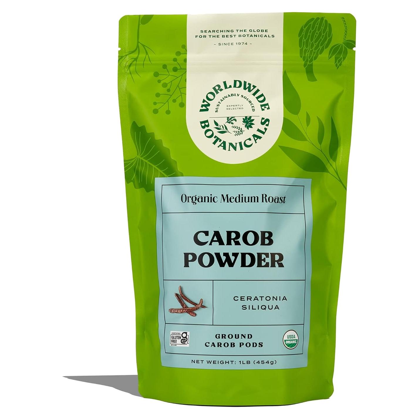 Polvo de Algarrobo Orgánico Worldwide Botanicals 454 g Tostado Medio