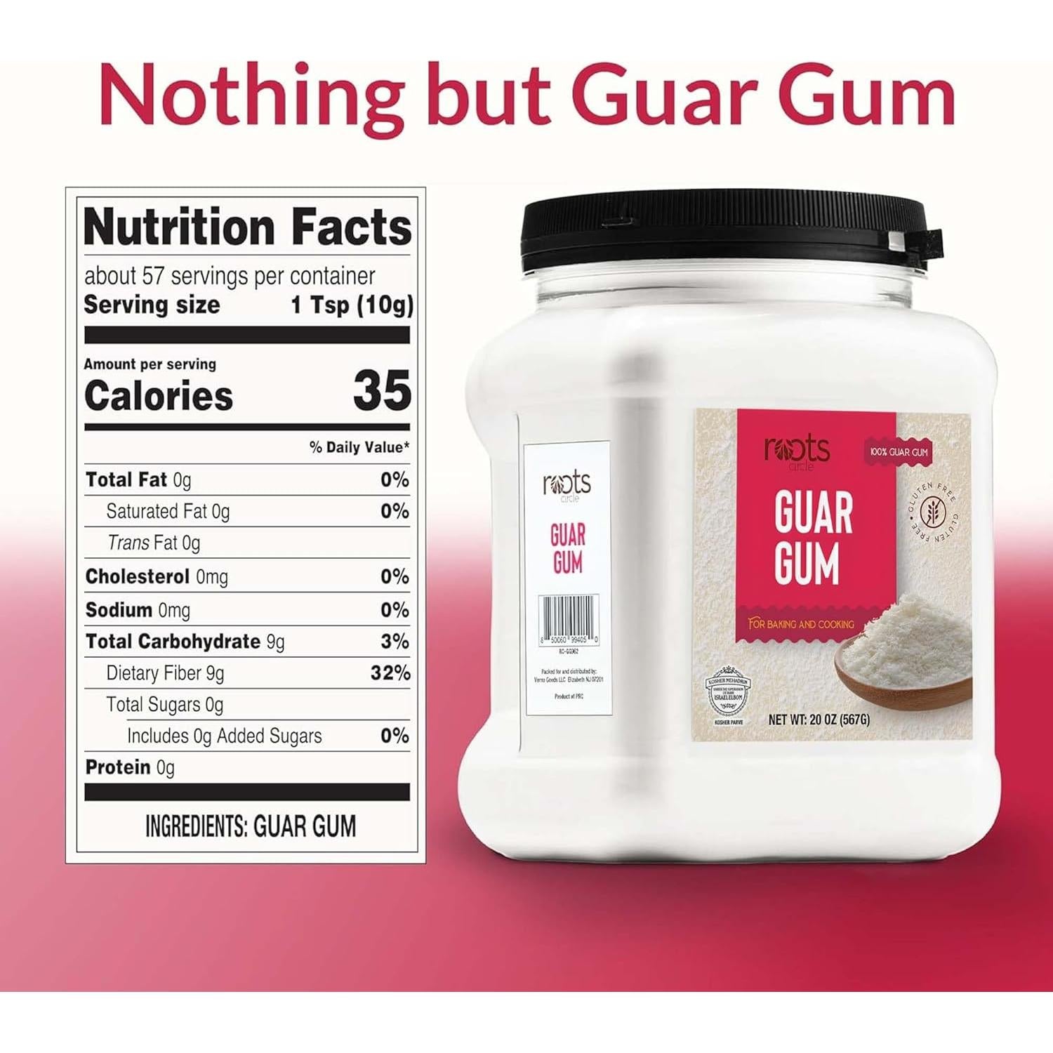 Polvo de Goma Guar Roots Circle 567g - Espesante Natural Vegano