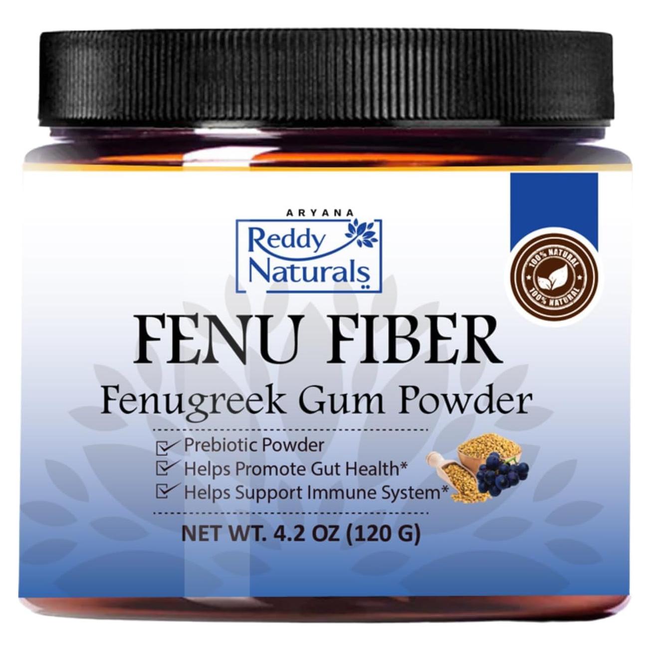 Reddy Naturals Fenu Fiber - Polvo de Fenogreco 120 g - Suplemento Natural