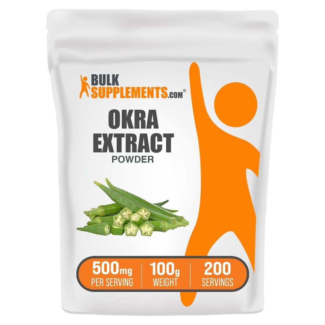 Polvo de Extracto de Okra BulkSupplements 100g - Suplemento Vegano