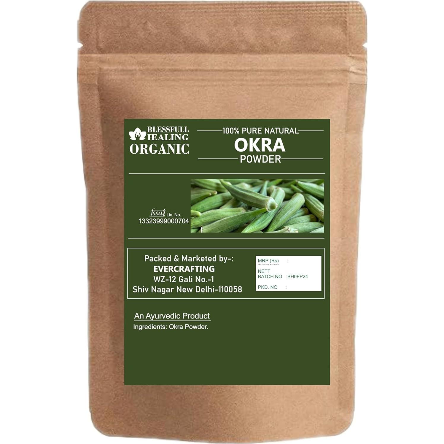 Polvo de Okra Orgánico 100% Puro Blessfull Healing 200g