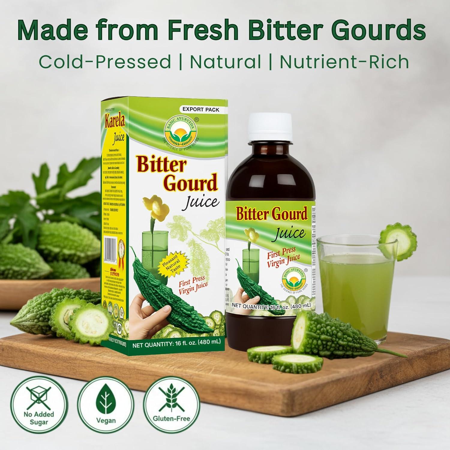 Jugo de Karela Ayurveda Básica 960ml - Natural y Sin Azúcar