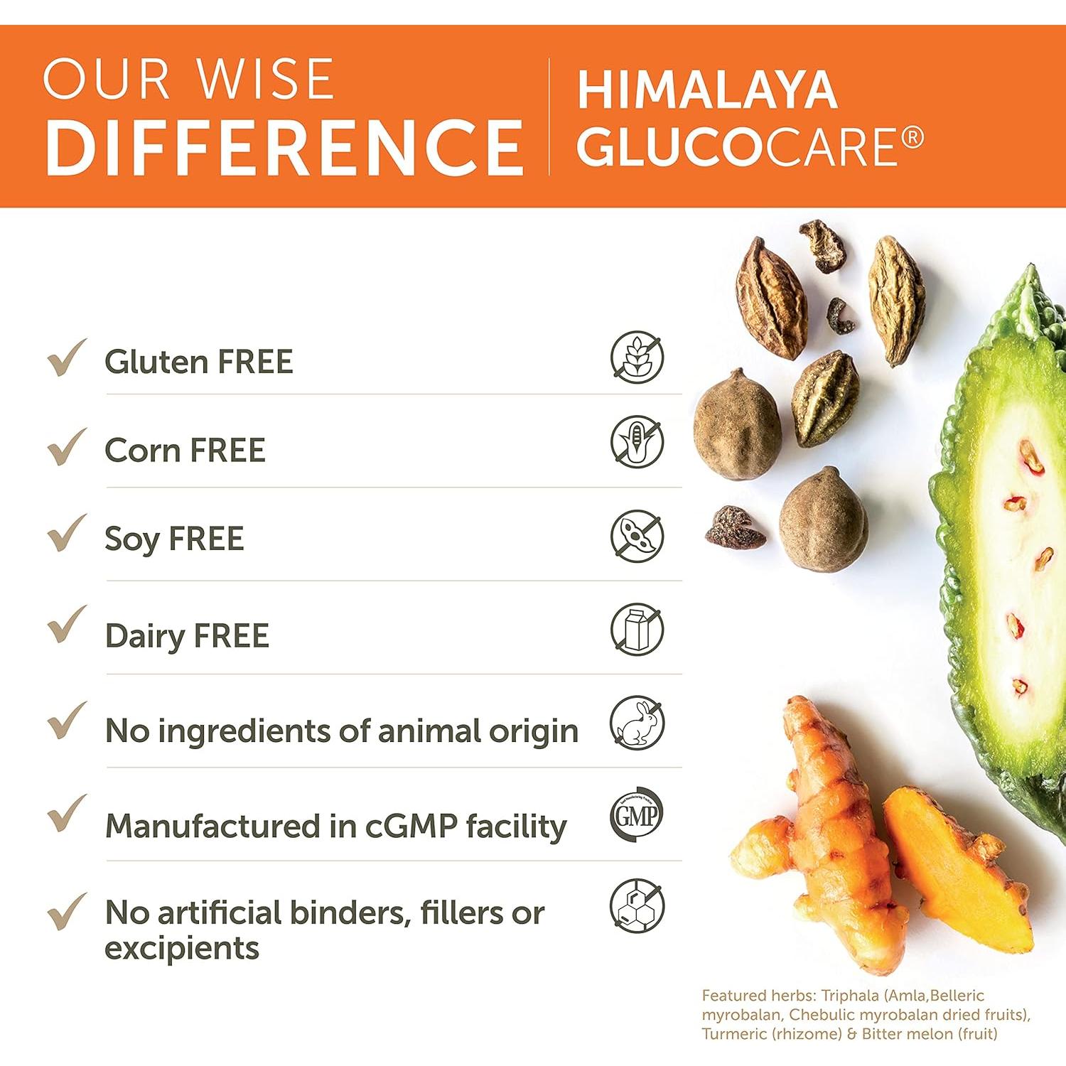 Suplemento Herbal Himalaya GlucoCare 180 Cápsulas Veganas