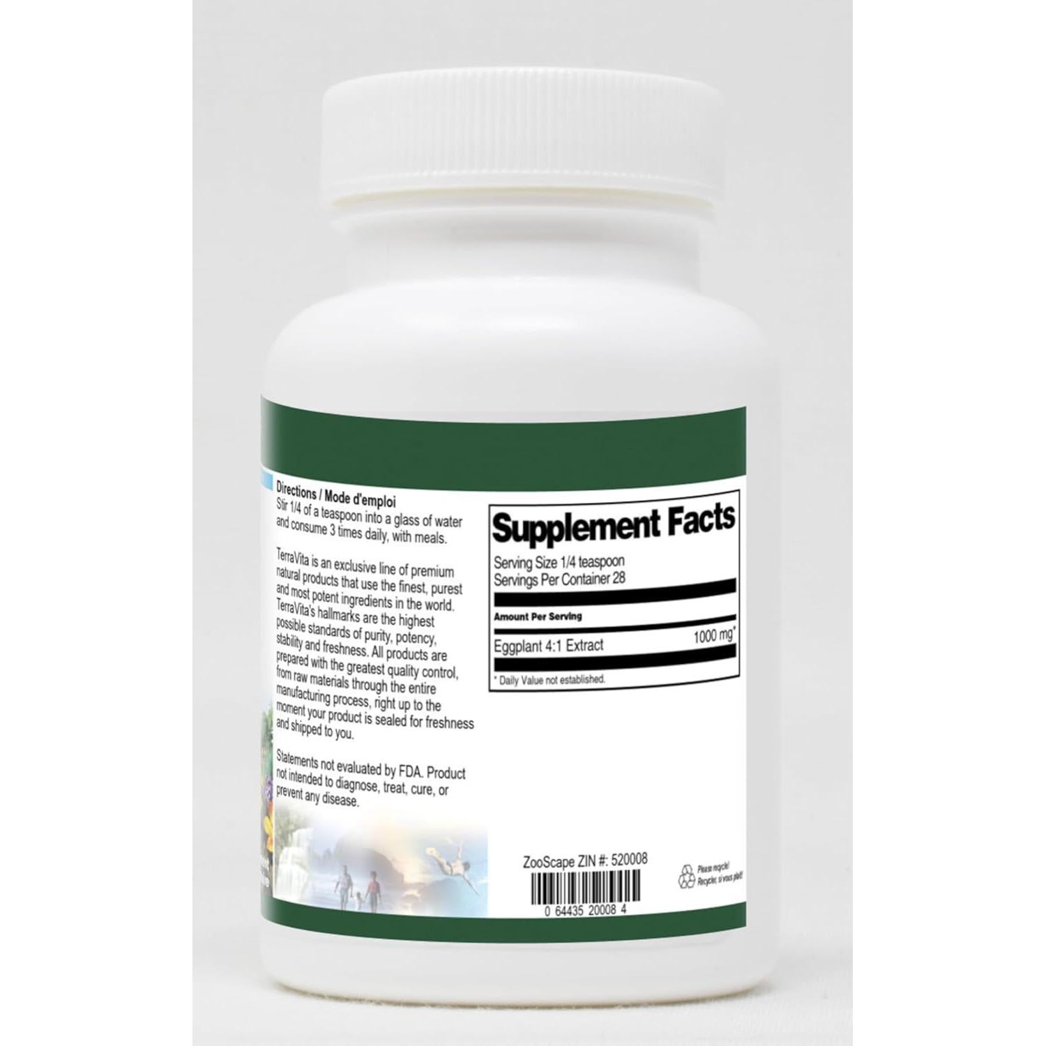 Polvo de Berenjena 4:1 TerraVita - Paquete de 3 x 28.35 g