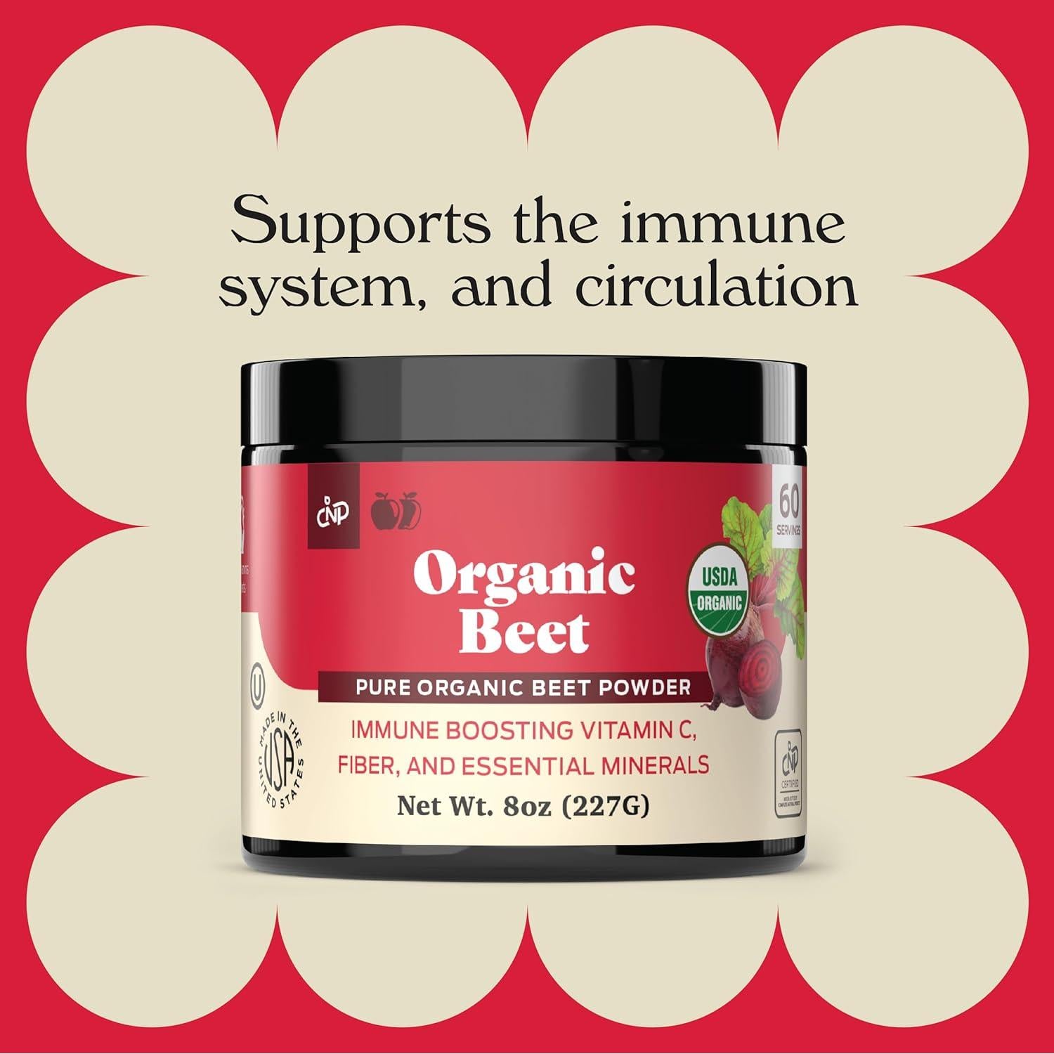 Suplemento de Polvo de Remolacha Orgánica Pura 226.8g - 60 Porciones