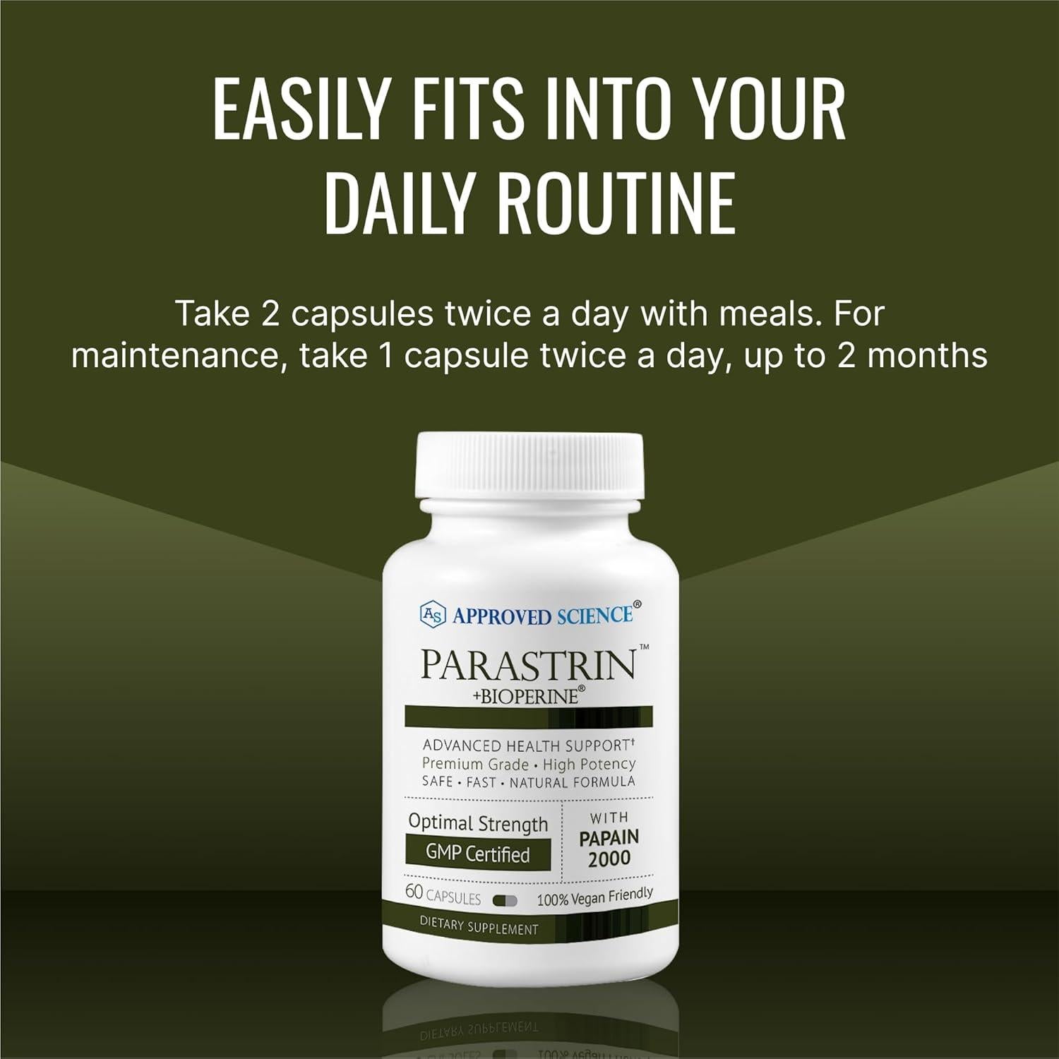 Cápsulas Parastrin Ciencia Aprobada - 60 Unidades - Vegano