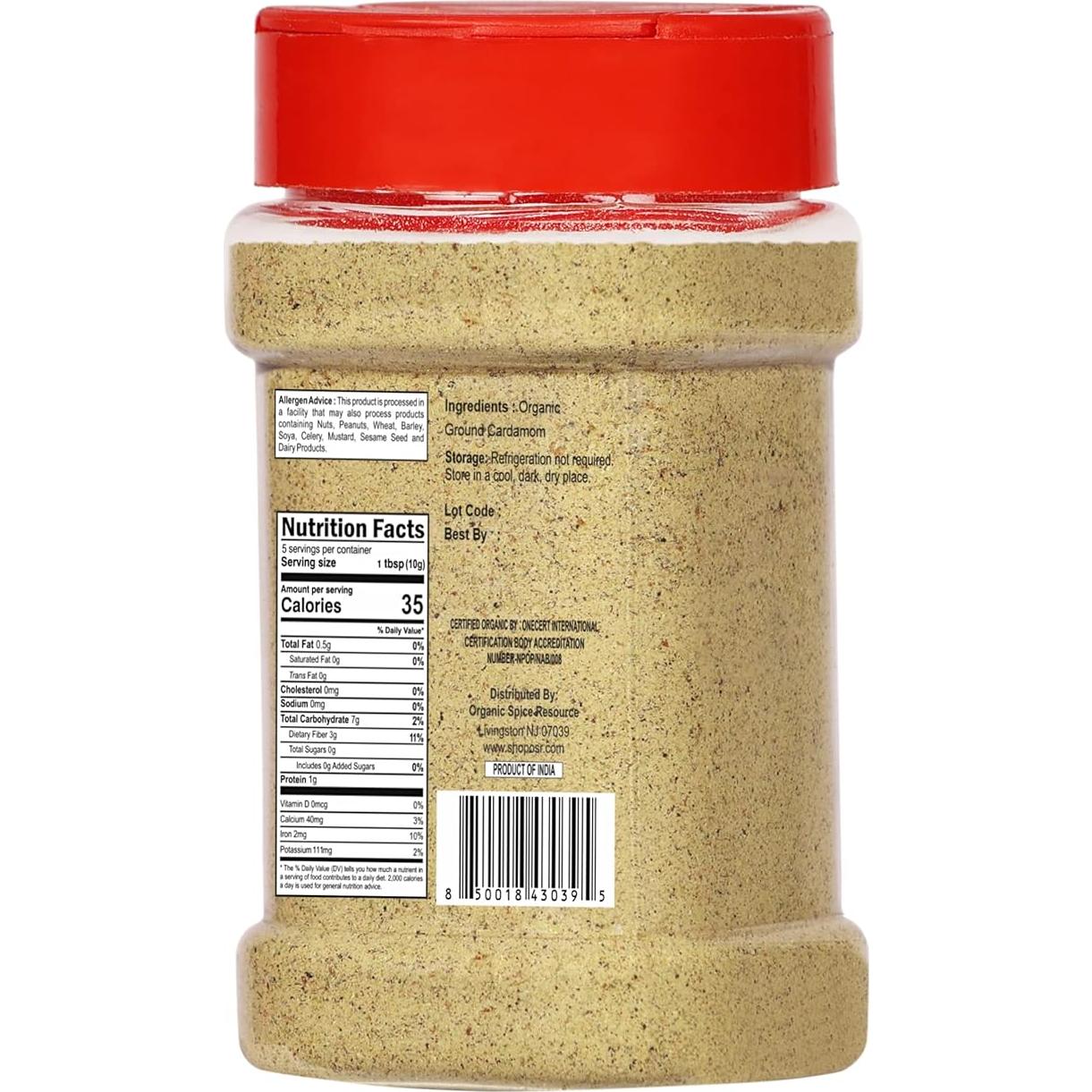 Cardamomo Orgánico Molido 57 g - Vegano y No OGM