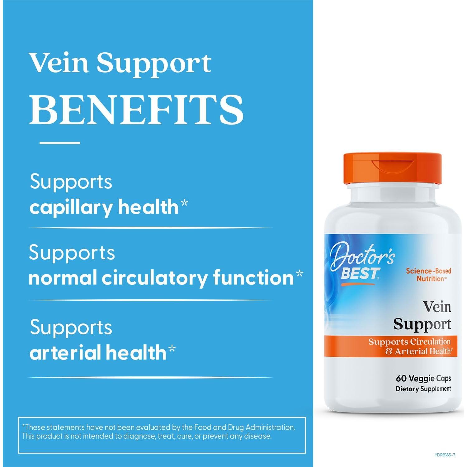 Soporte de Venas Doctor's Best 60 Cápsulas Veganas - Circulación Saludable