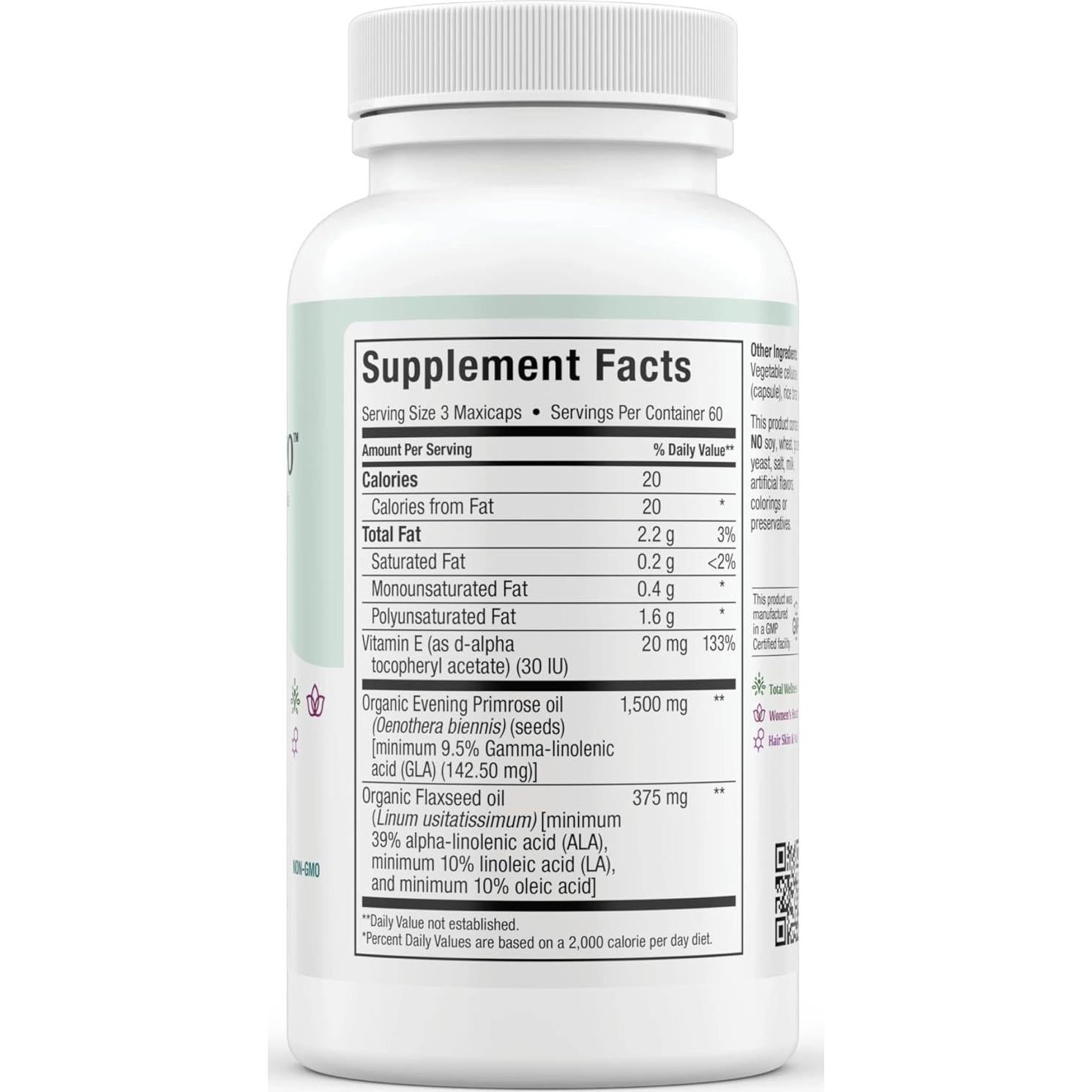 Maxi Salud Aceite de Onagra y Semillas de Lino 180 Cápsulas