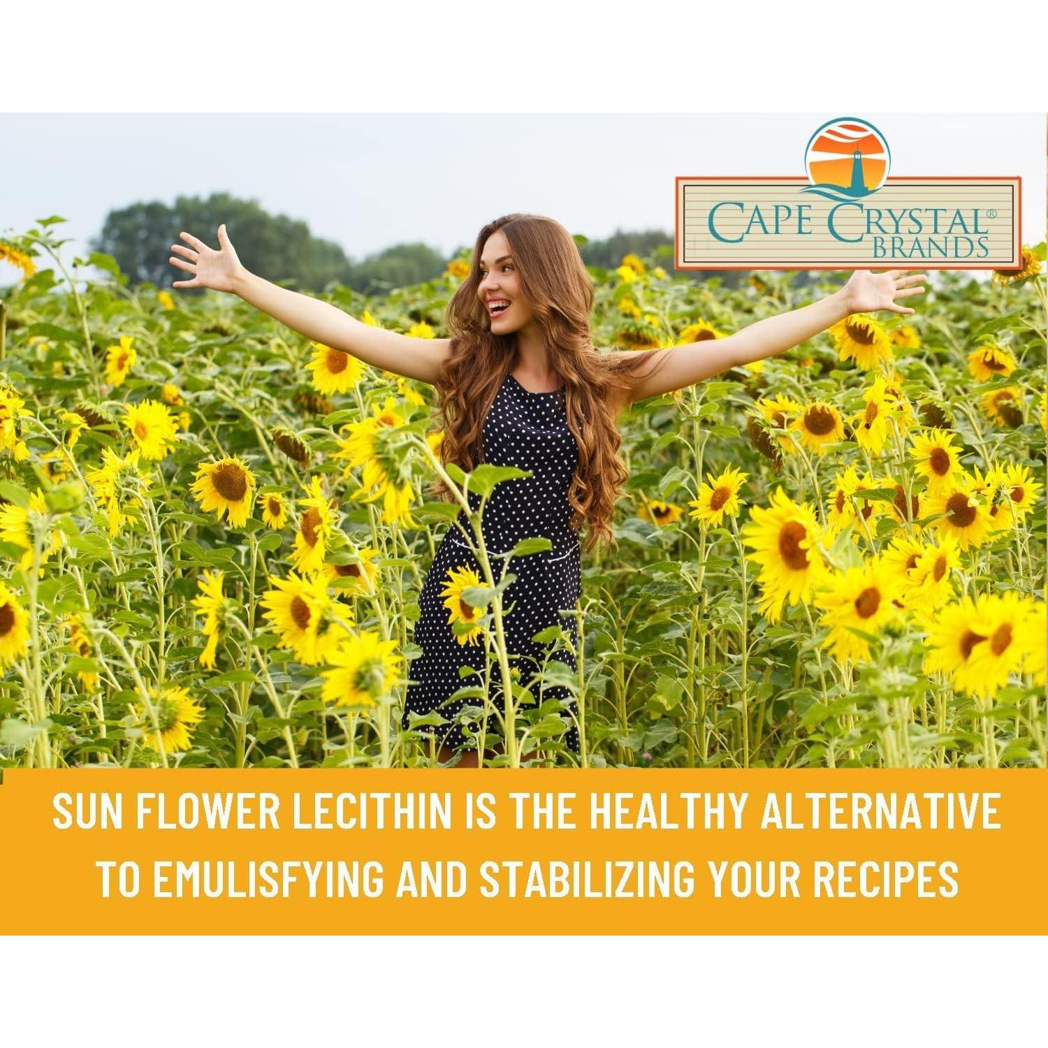 Polvo de Lecitina de Girasol Cape Crystal 226.8 g - Vegano y Sin Gluten