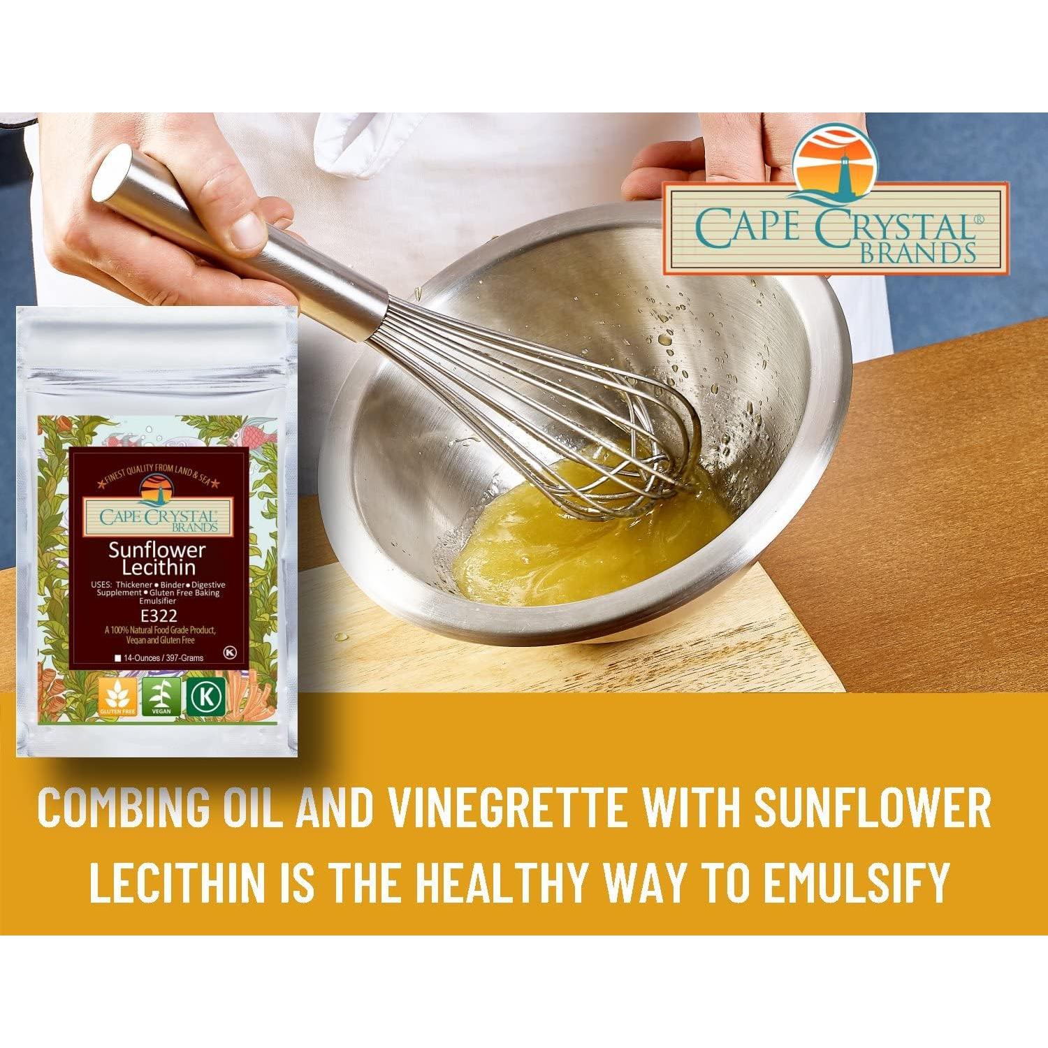 Polvo de Lecitina de Girasol Cape Crystal 226.8 g - Vegano y Sin Gluten