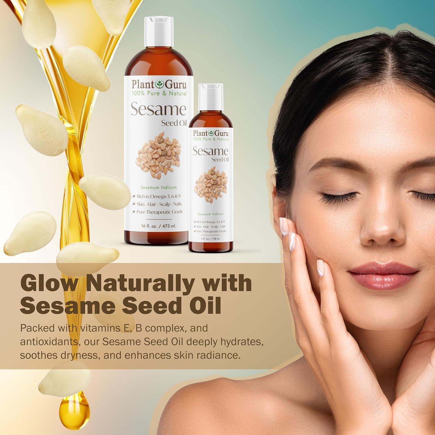 Aceite de Semilla de Sésamo 118 ml - Prensado en Frío, 100% Puro