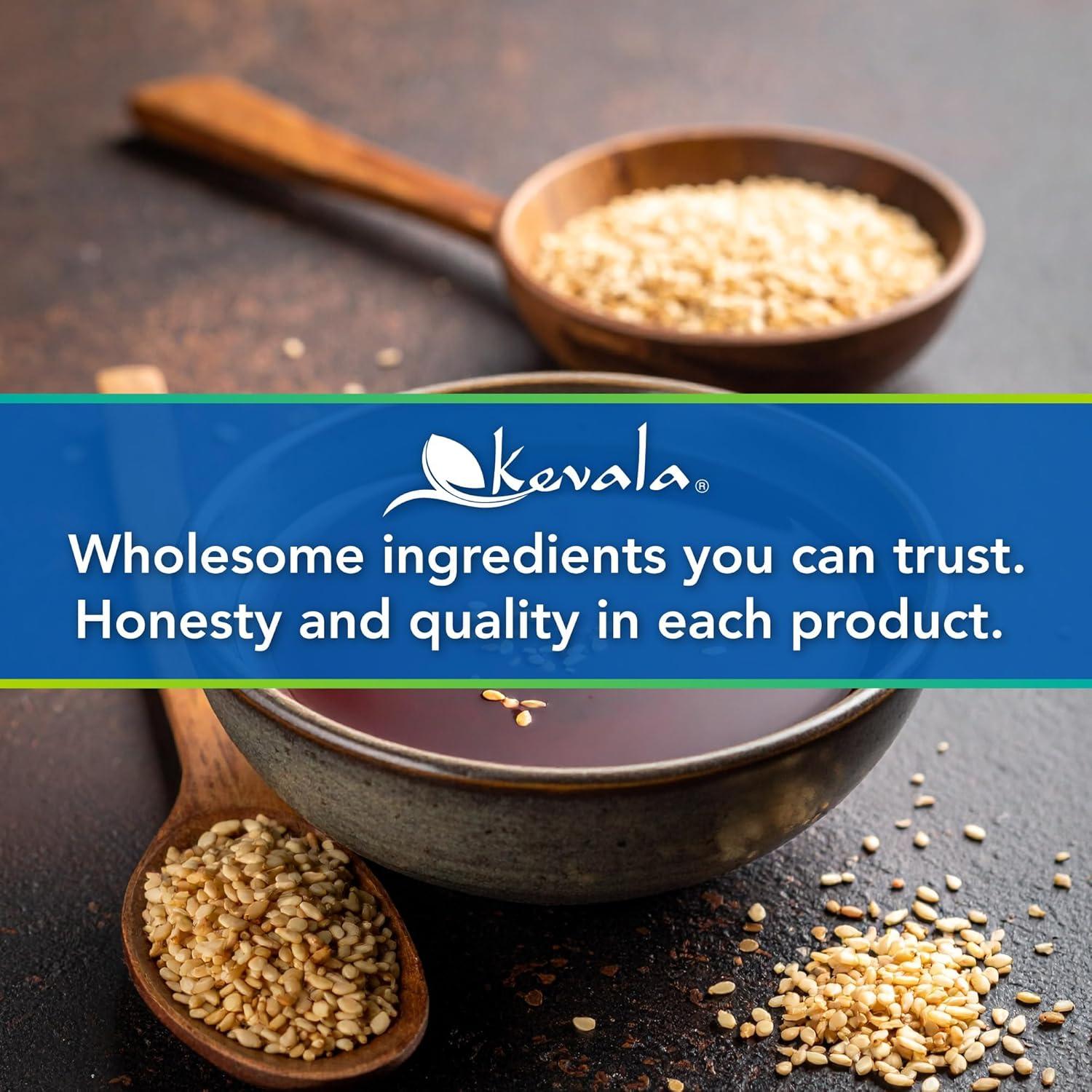 Aceite de Sésamo Tostado Orgánico Kevala 354 ml - Sin Colesterol