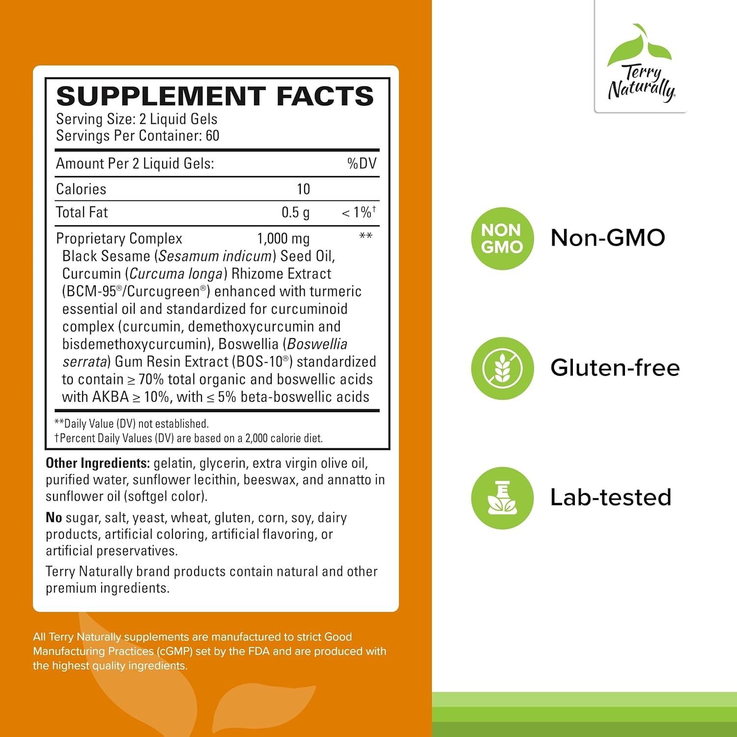 Terry Naturally CuraMed Suplemento de Cúrcuma y Boswellia 120 Geles