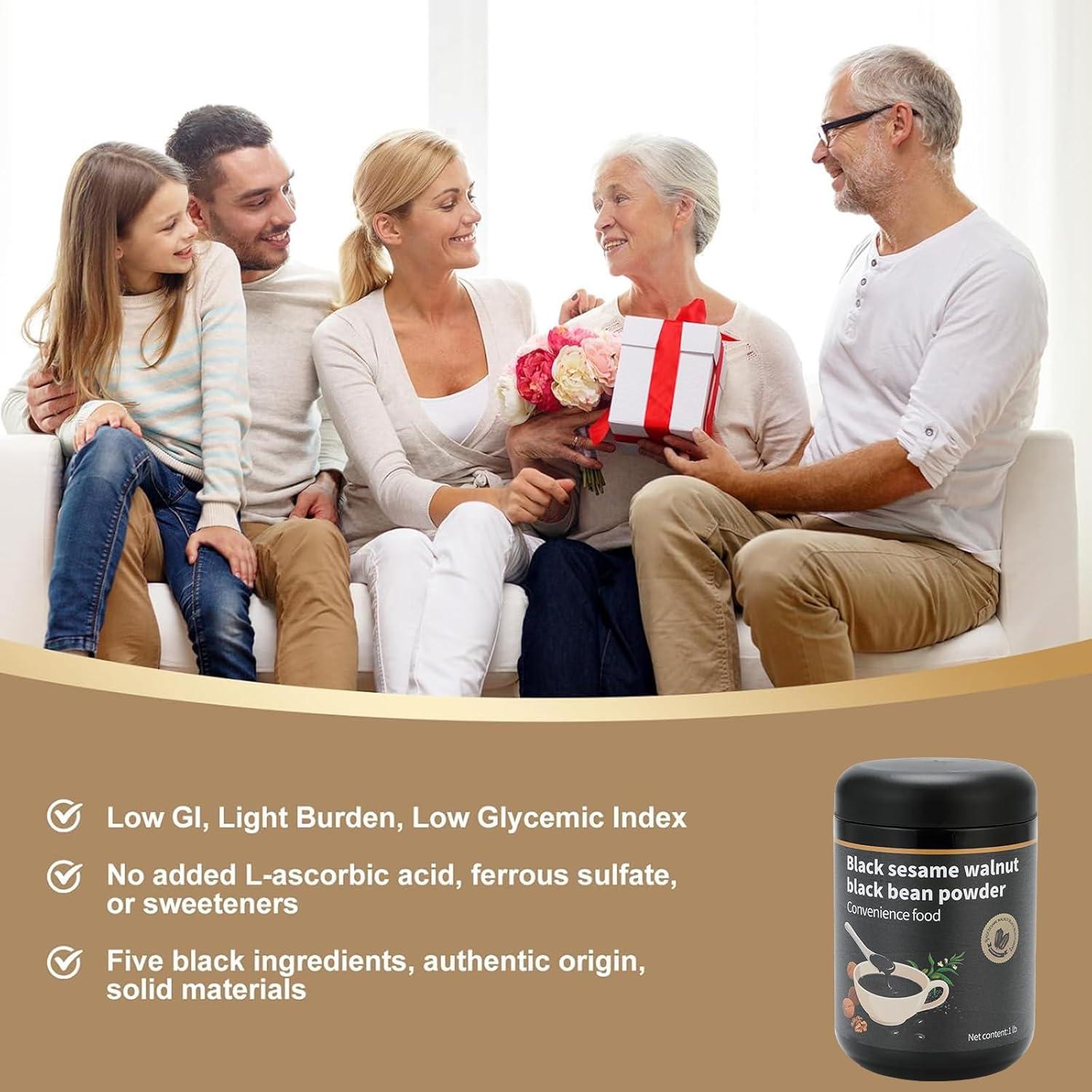 Polvo de Sésamo Negro con Nueces 453g - Bebida Instantánea Vegana