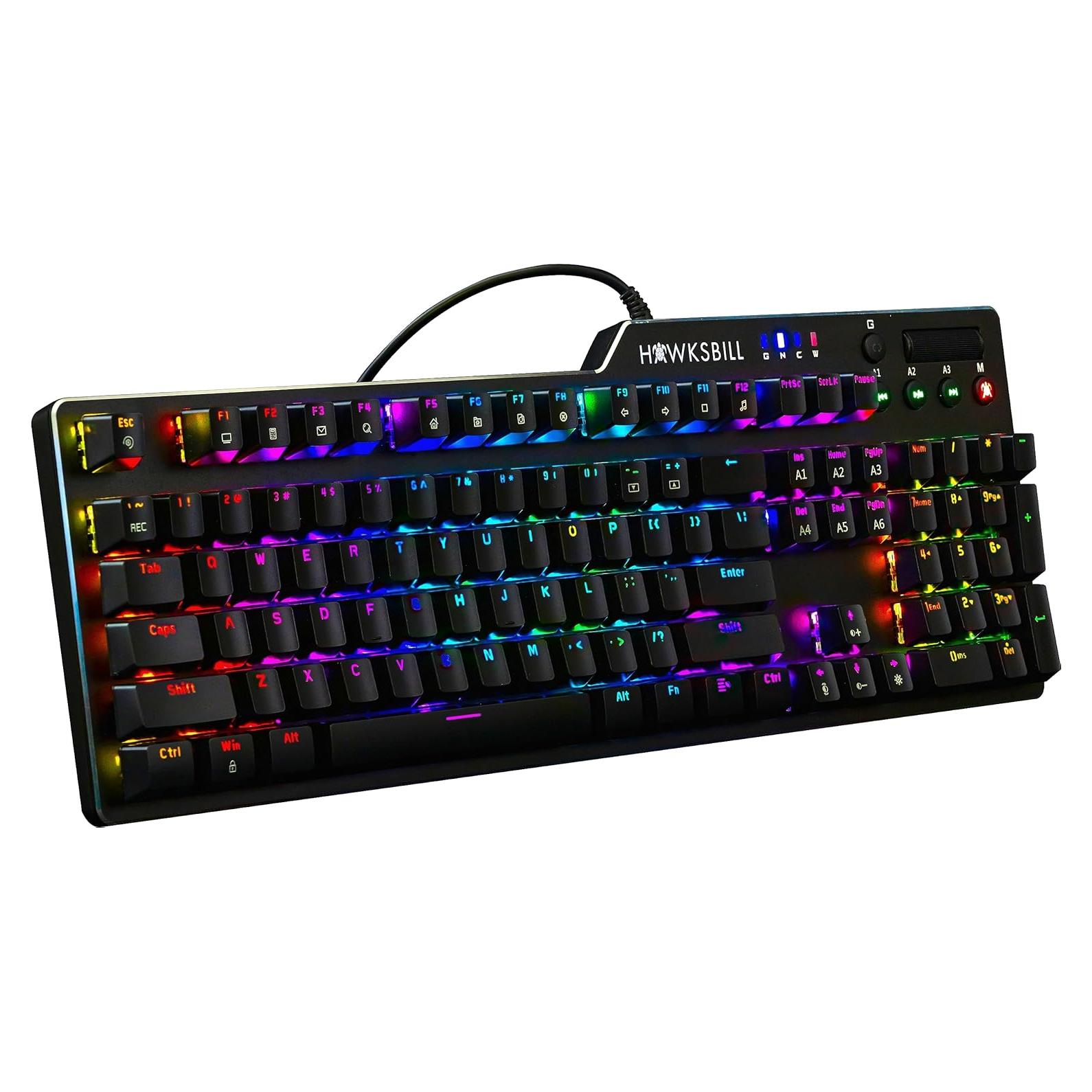 Teclado Mecánico Gaming Hawksbill HB-MK2204A RGB 104 Teclas