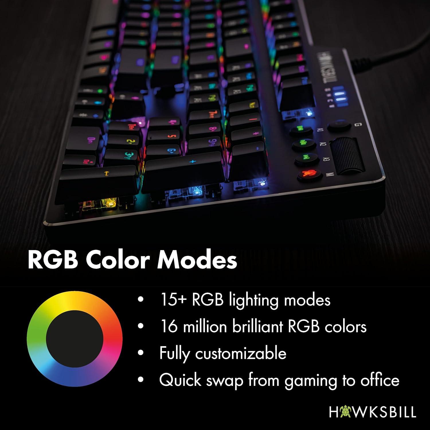 Teclado Mecánico Gaming Hawksbill HB-MK2204A RGB 104 Teclas
