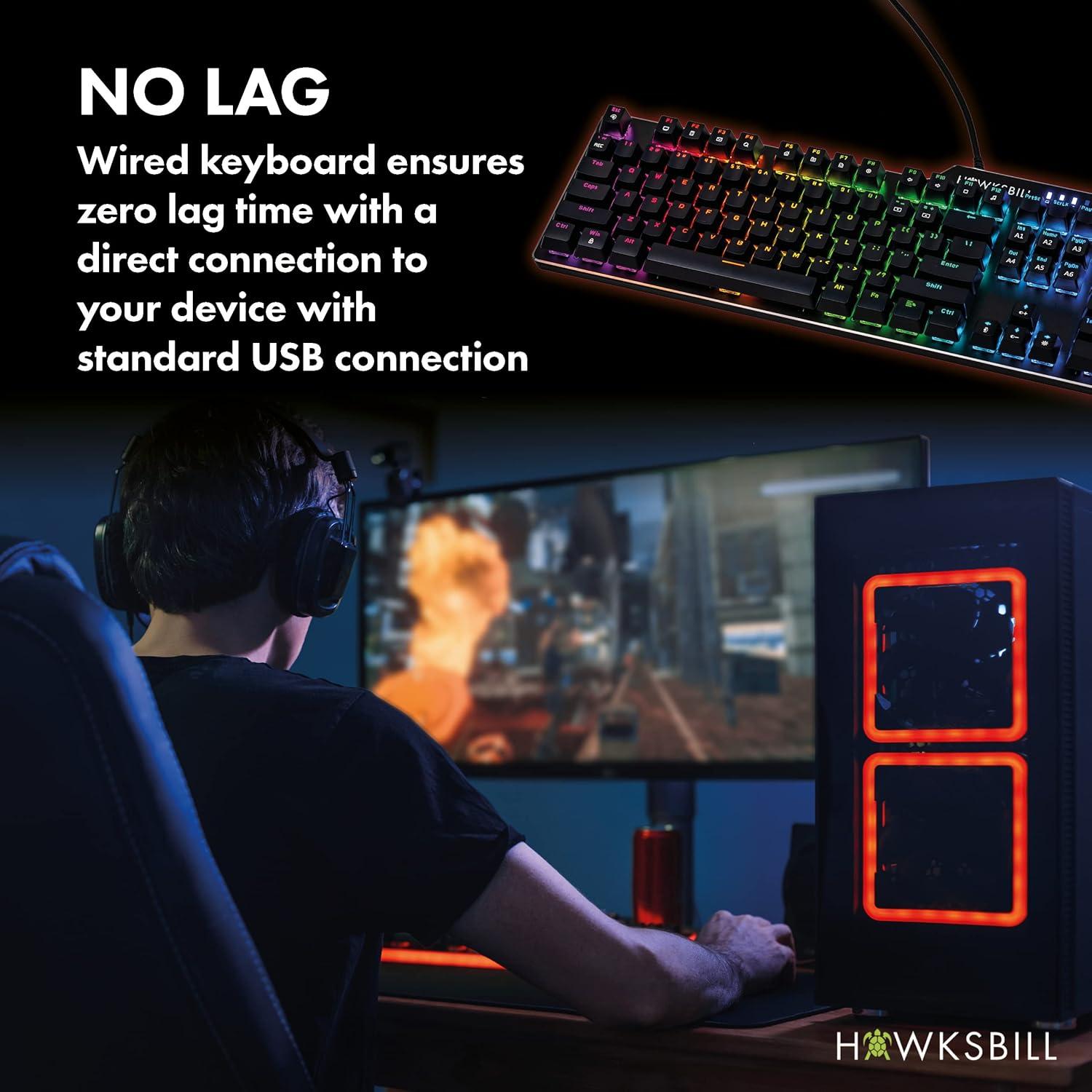 Teclado Mecánico Gaming Hawksbill HB-MK2204A RGB 104 Teclas