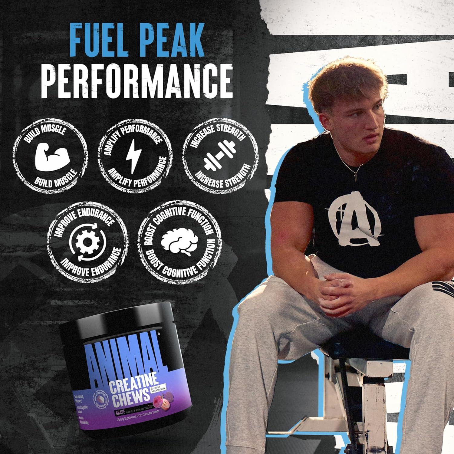 Animal Creatine Chews 120 Tabletas Masticables Sabor Uva