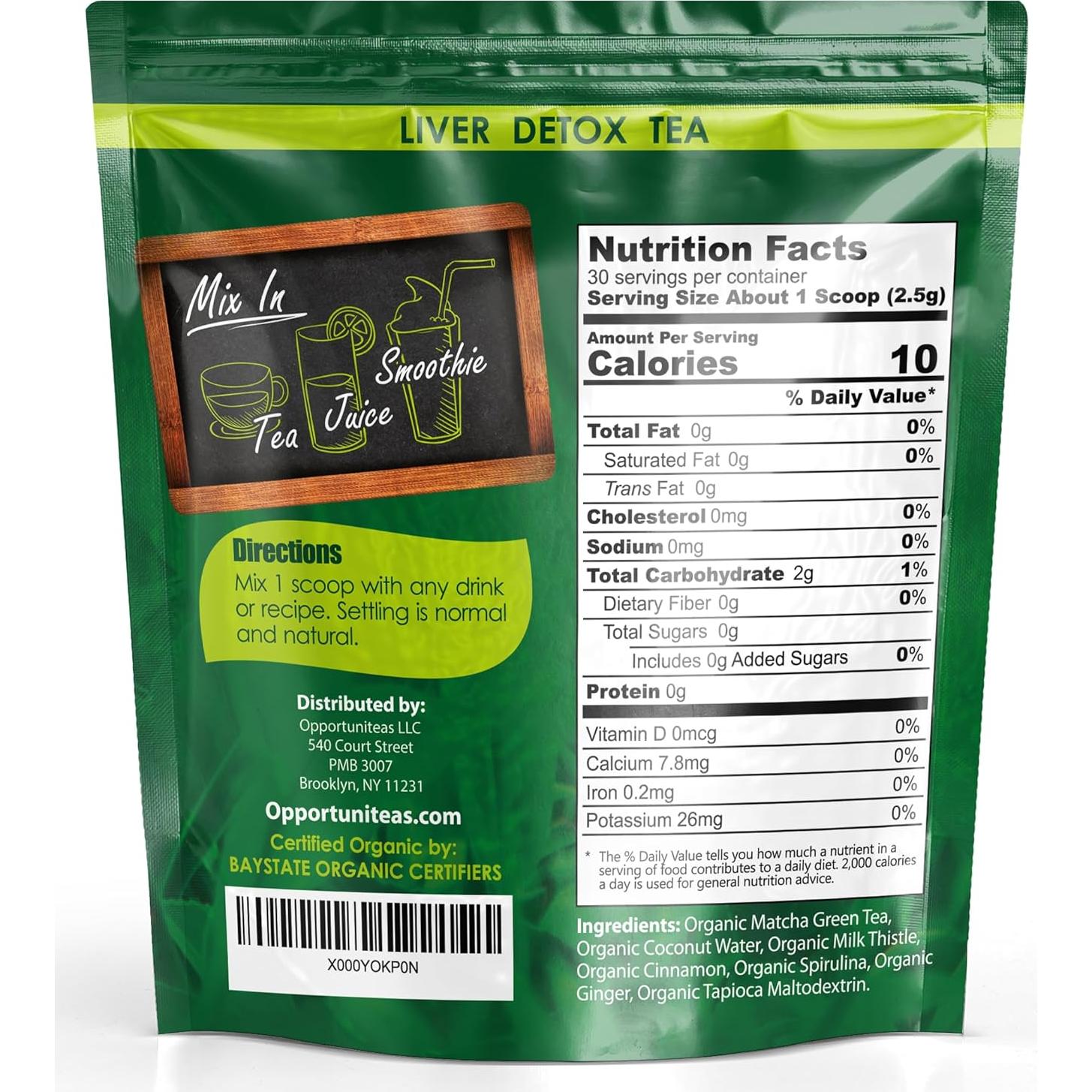 Té en Polvo Orgánico Opportuniteas - Desintoxicación Hígado 75g