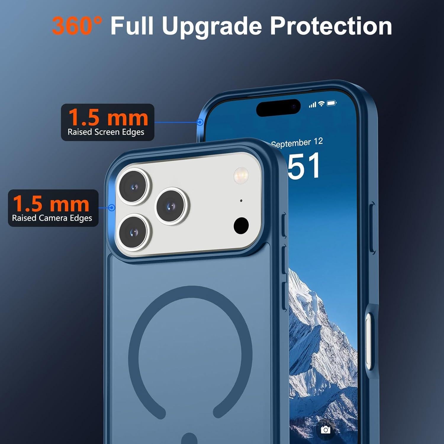 Funda Magnética SUPFINE para iPhone 17 Pro Azul Profundo