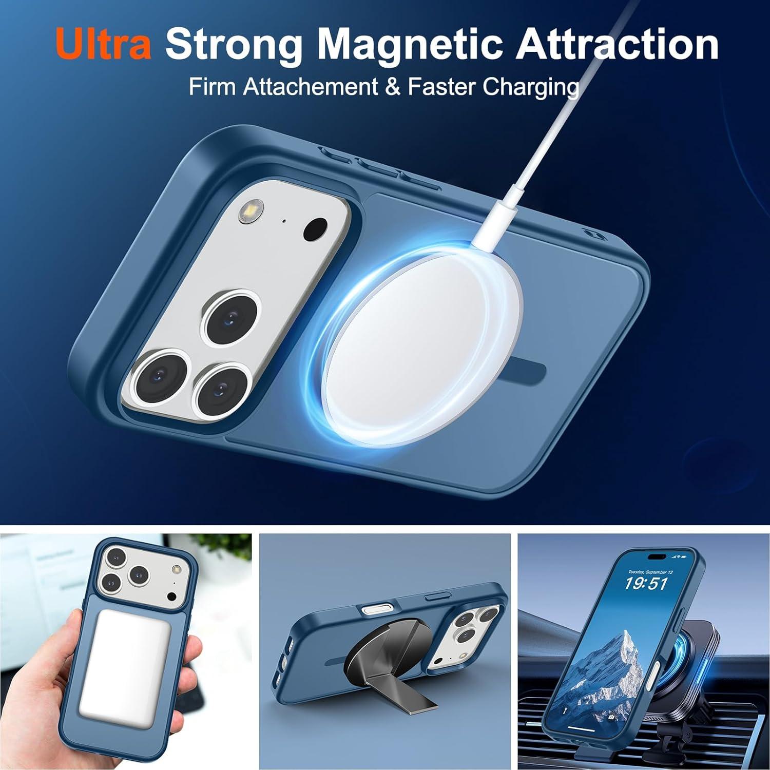 Funda Magnética SUPFINE para iPhone 17 Pro Azul Profundo