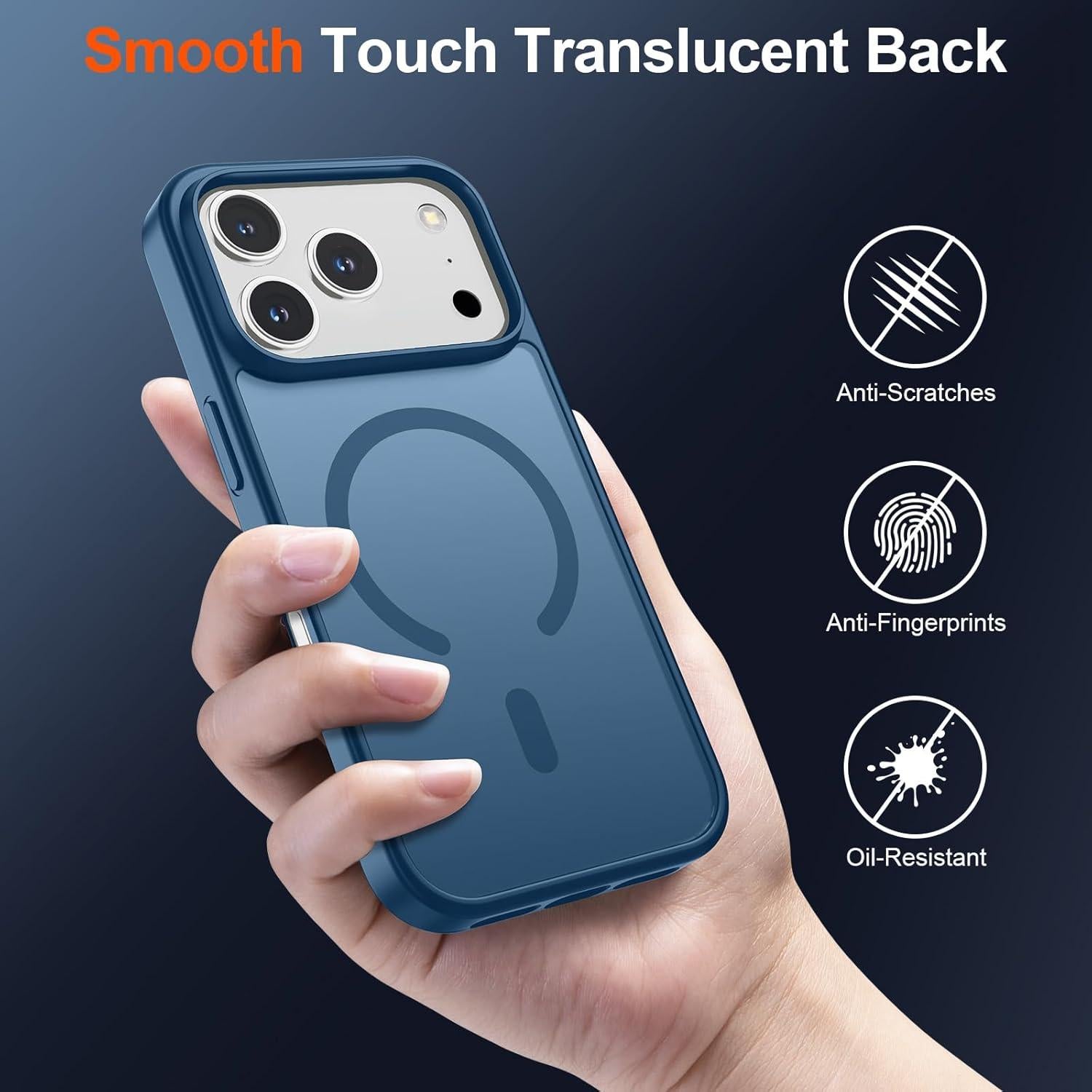 Funda Magnética SUPFINE para iPhone 17 Pro Azul Profundo