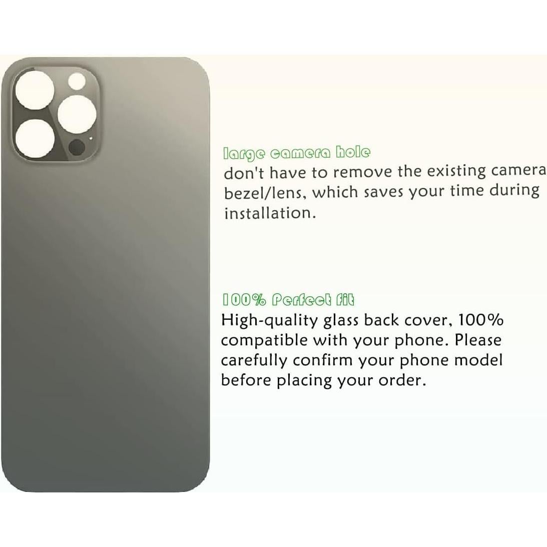 Cristal Trasero iPhone 13 Negro + Kit Herramientas Reparación