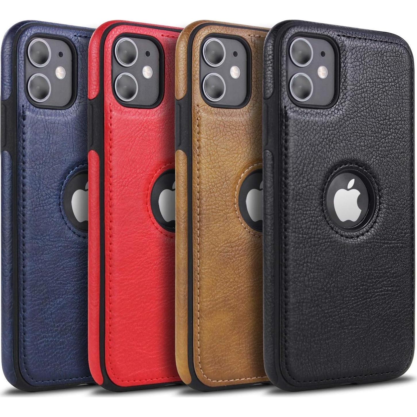 Funda de Cuero PU para iPhone 11 - Antigolpes Marrón